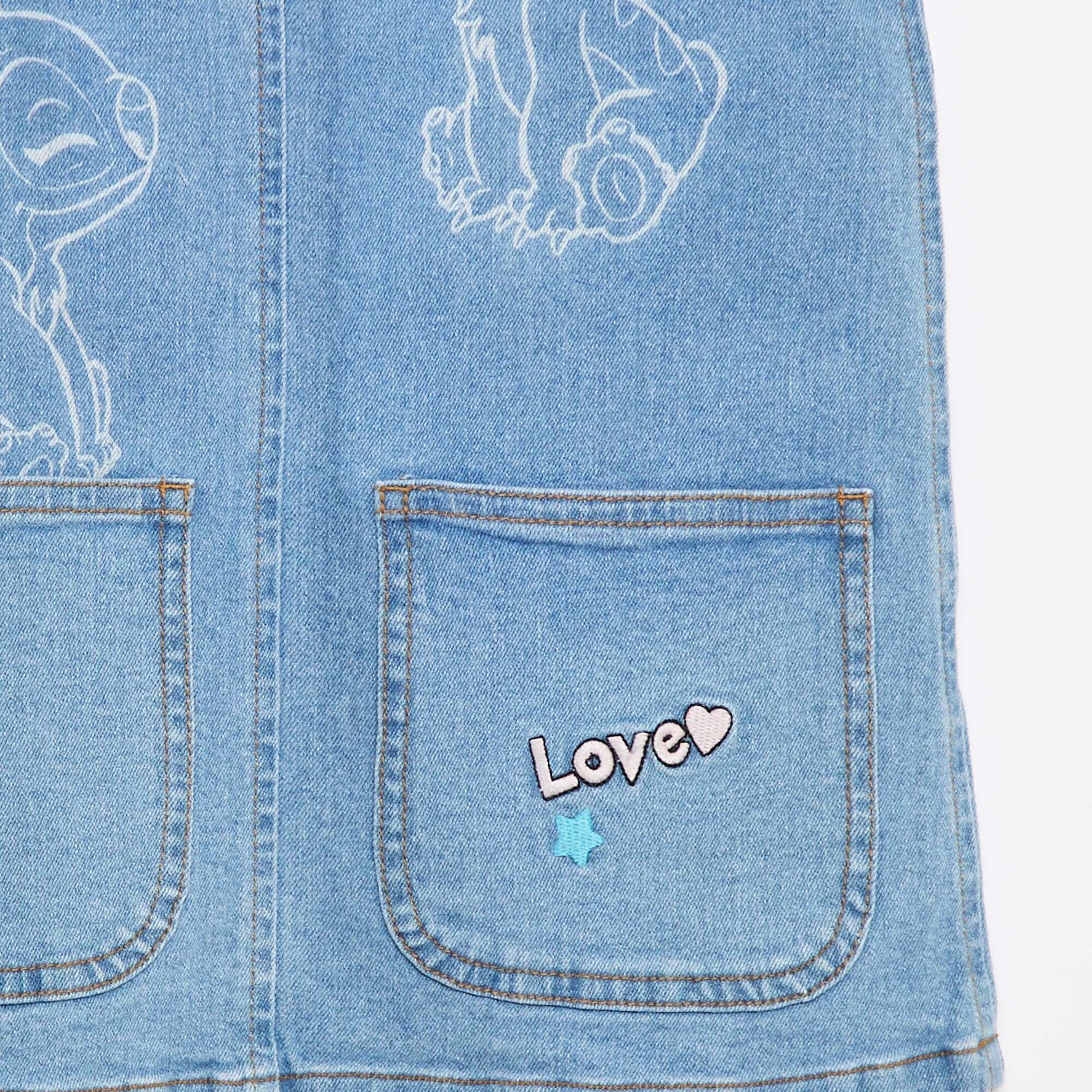 'Disney' denim dungaree dress BLUE