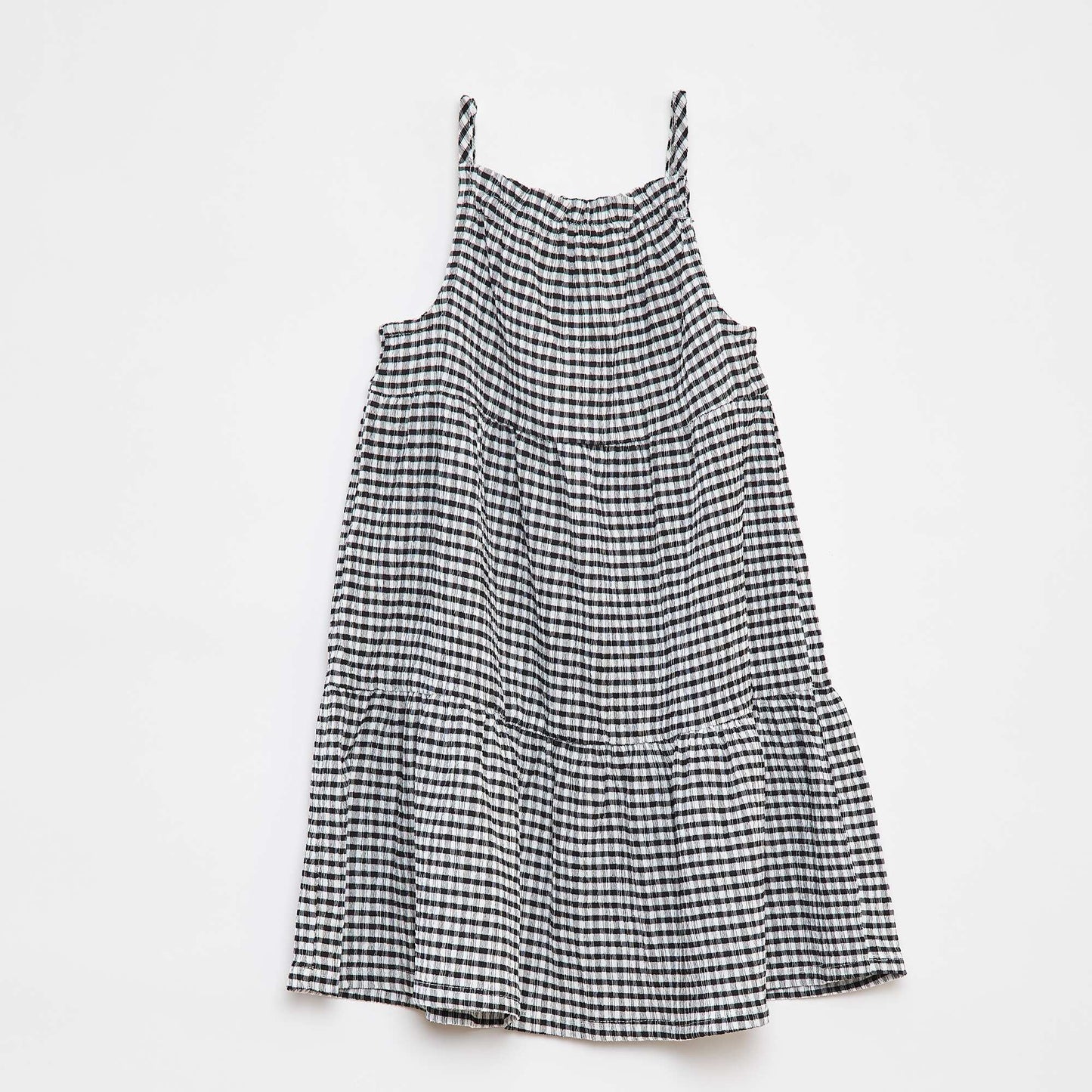 Flared gingham dress BLACK