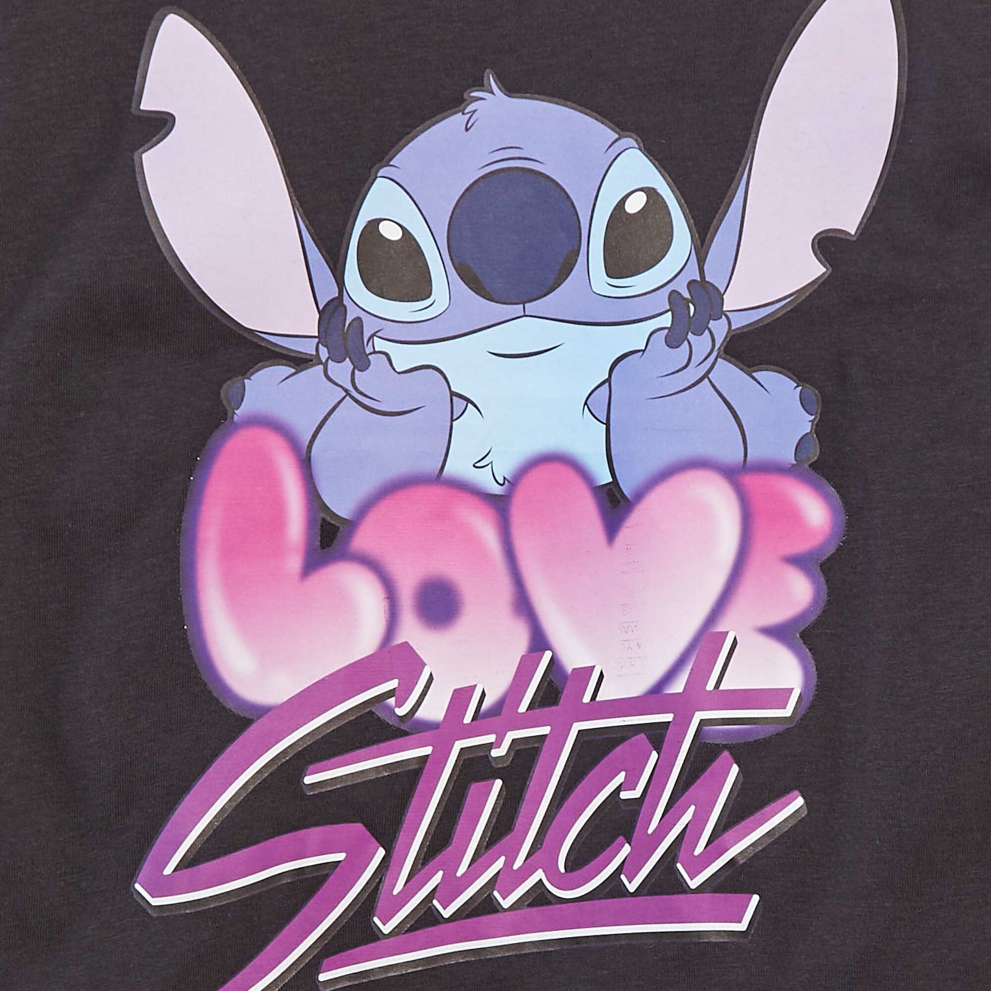 Disney Stitch short-sleeved T-shirt BLACK