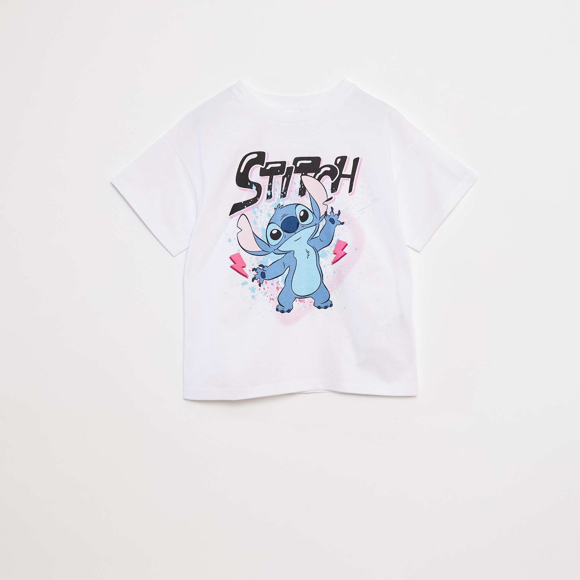 Disney Stitch short-sleeved T-shirt WHITE