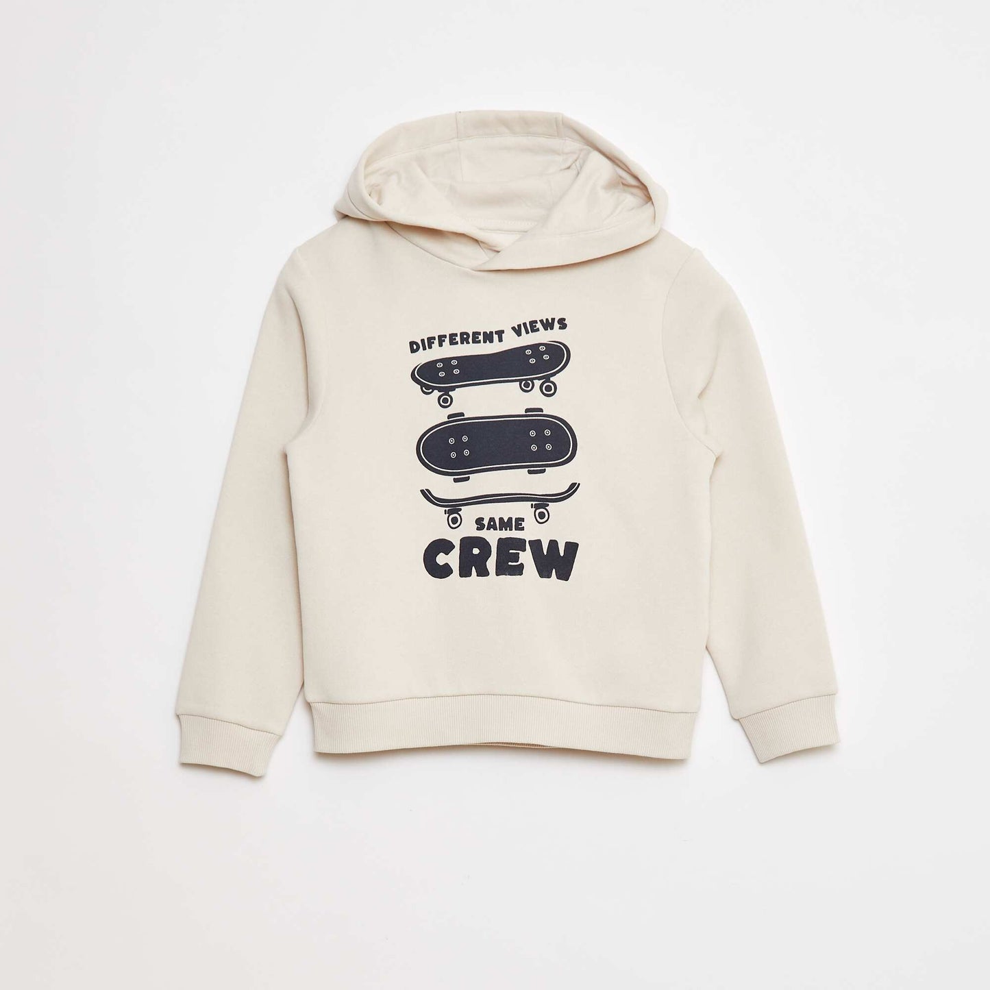 Sweatshirt fabric hoodie BEIGE
