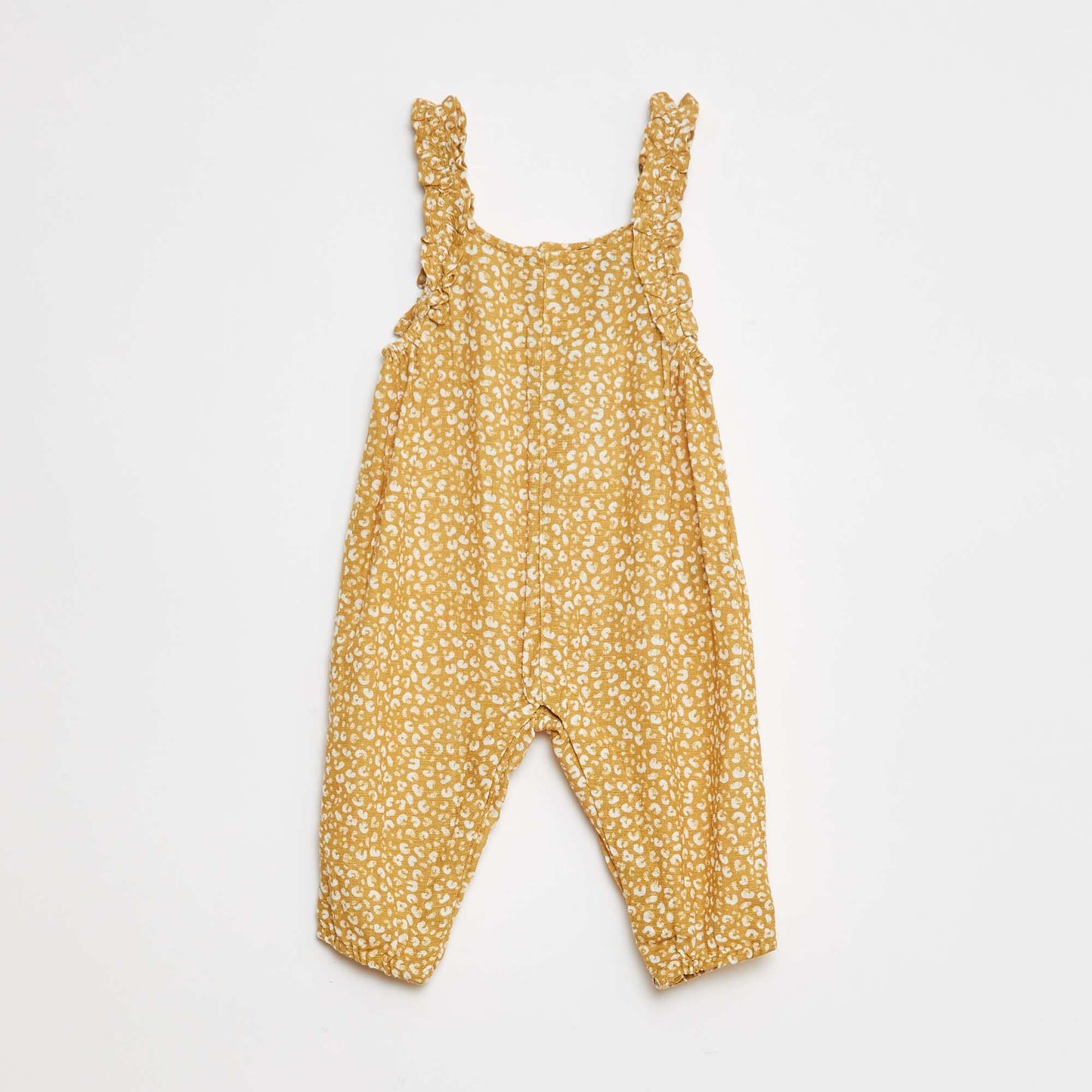 Lightweight dungarees with ruffled straps YELLOW
