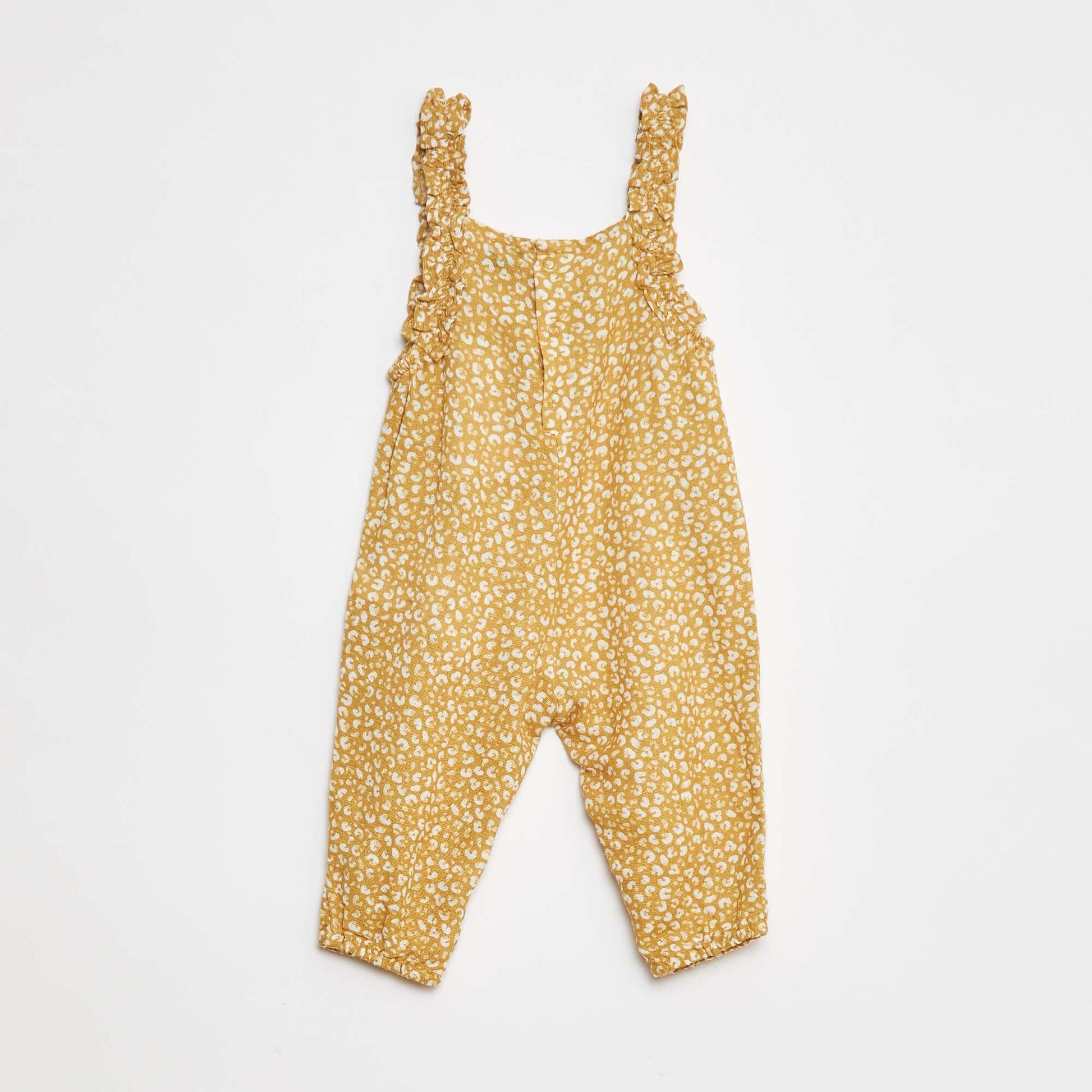 Lightweight dungarees with ruffled straps YELLOW