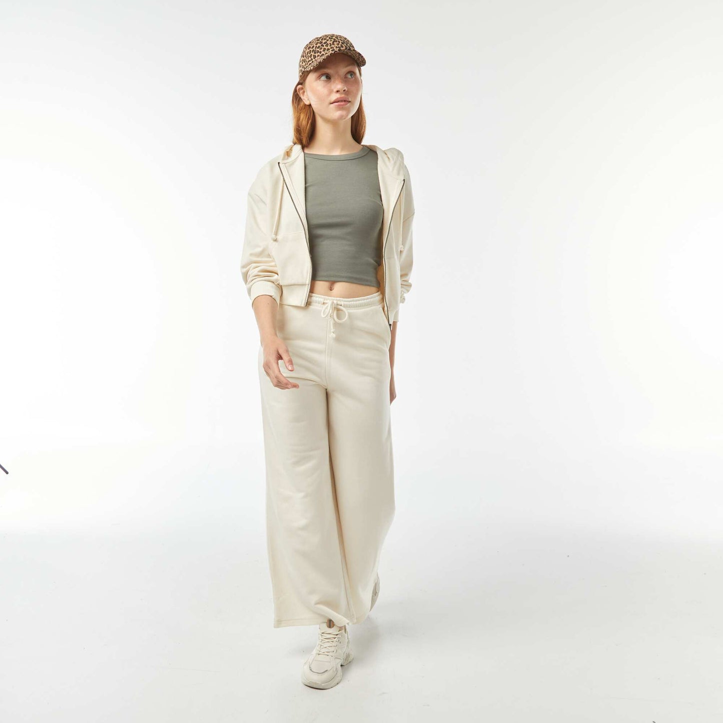 Wide-leg joggers BEIGE