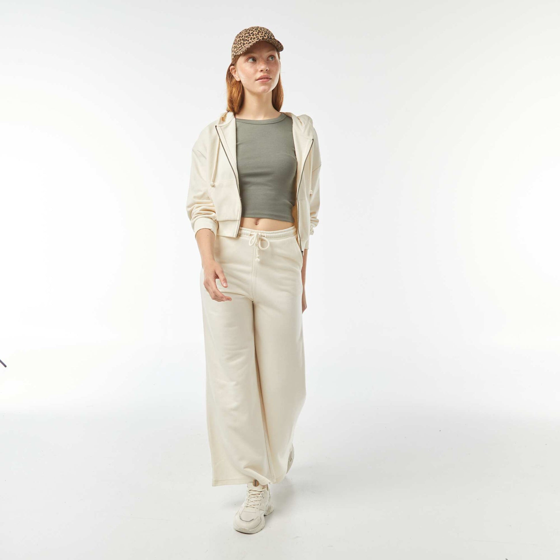 Wide-leg joggers BEIGE
