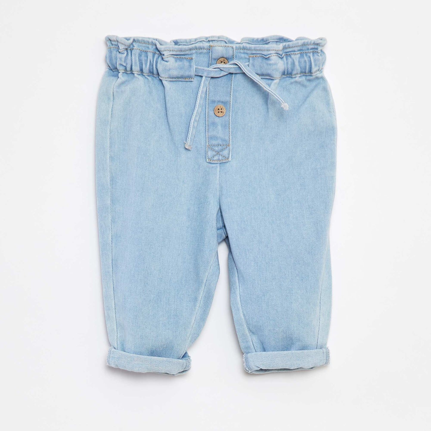 Paperbag jeans with ties at the waist BLUE