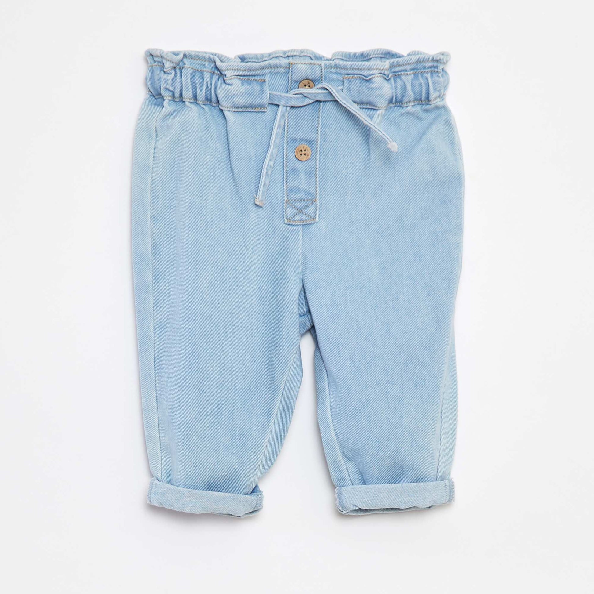 Paperbag jeans with ties at the waist BLUE