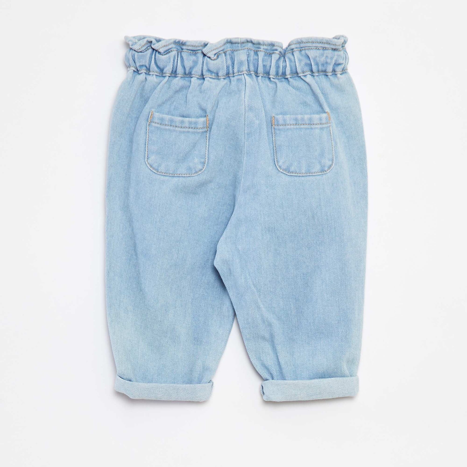 Paperbag jeans with ties at the waist BLUE