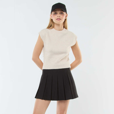 Short pleated skirt BLACK