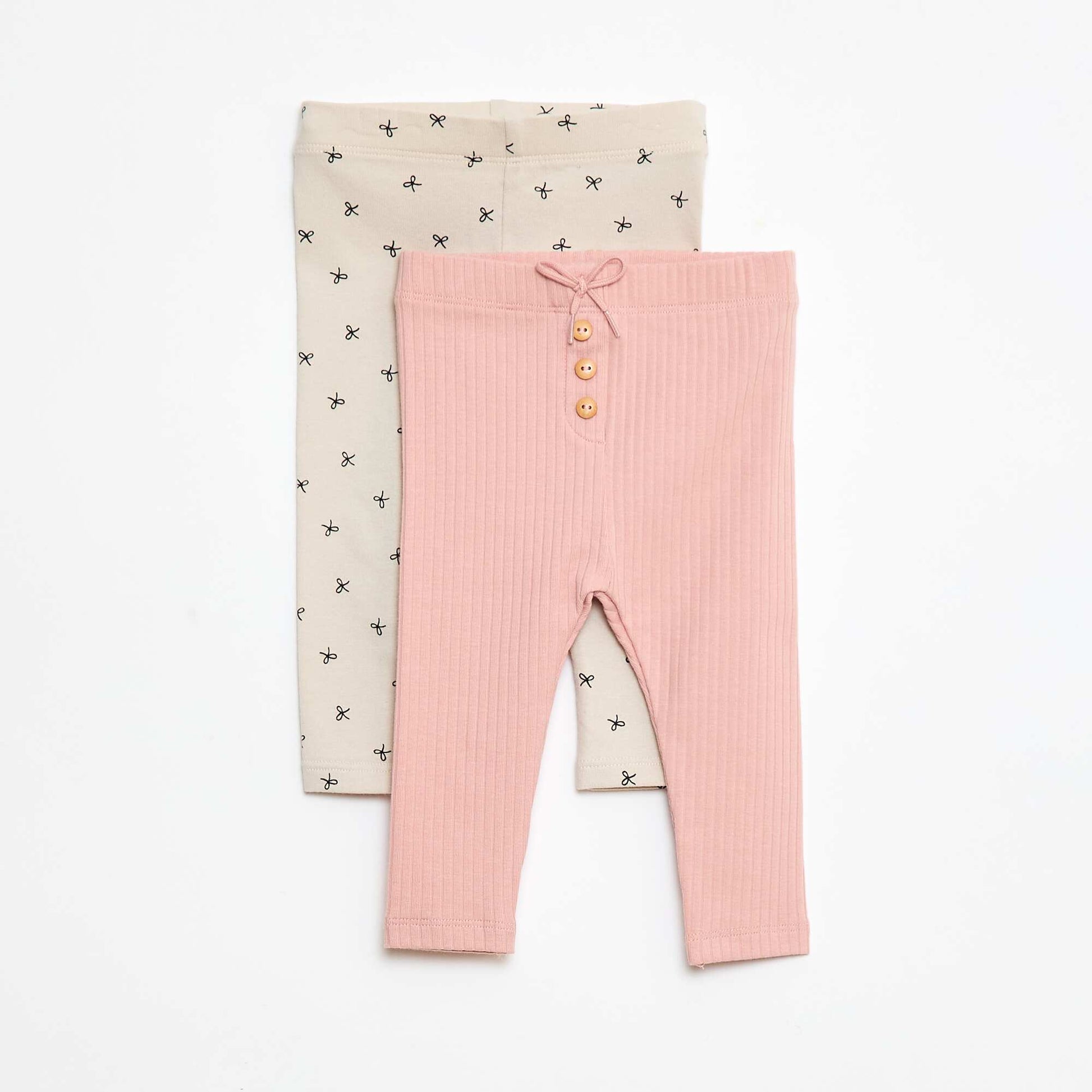 Pack of 2 long leggings PINK