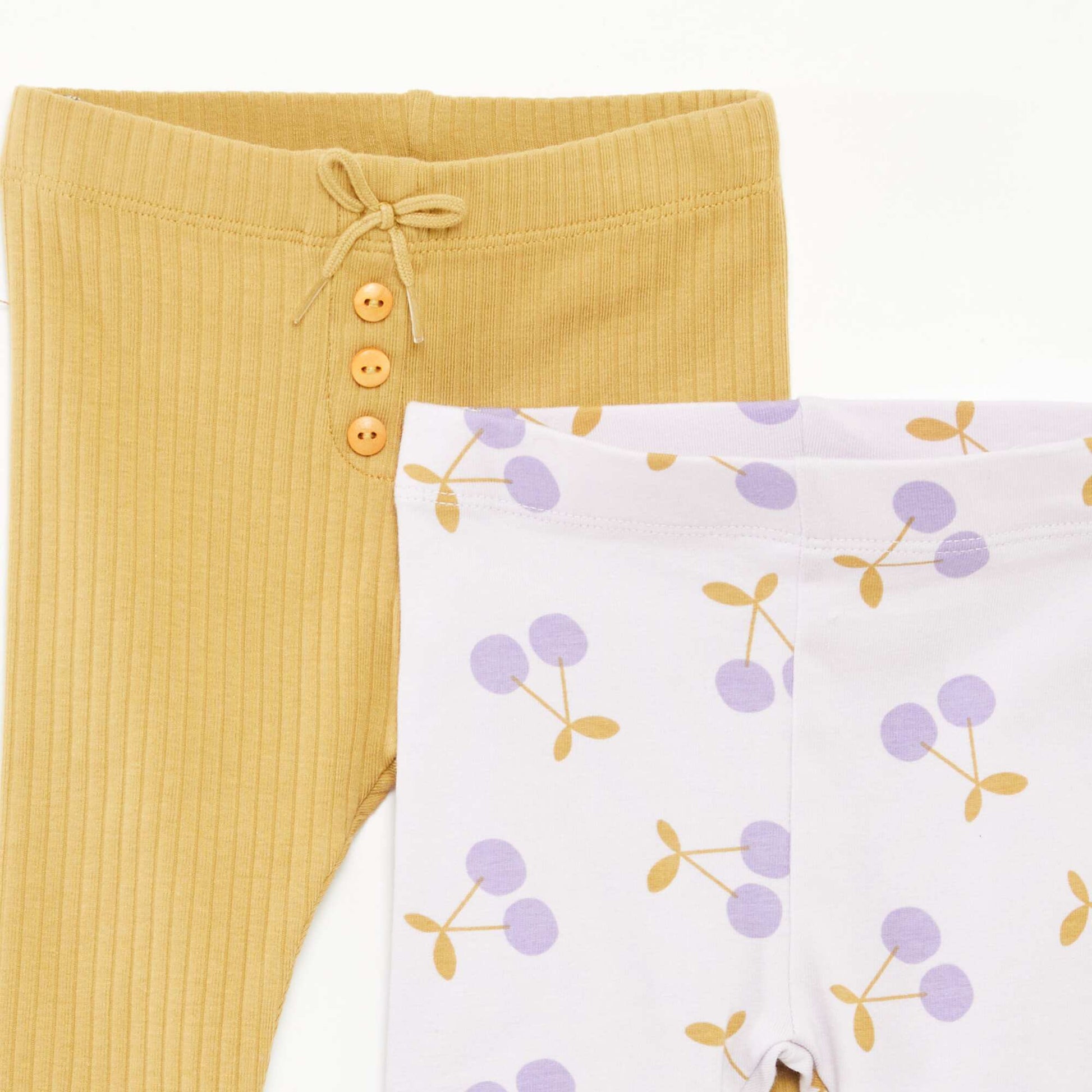 Pack of 2 long leggings PURPLE