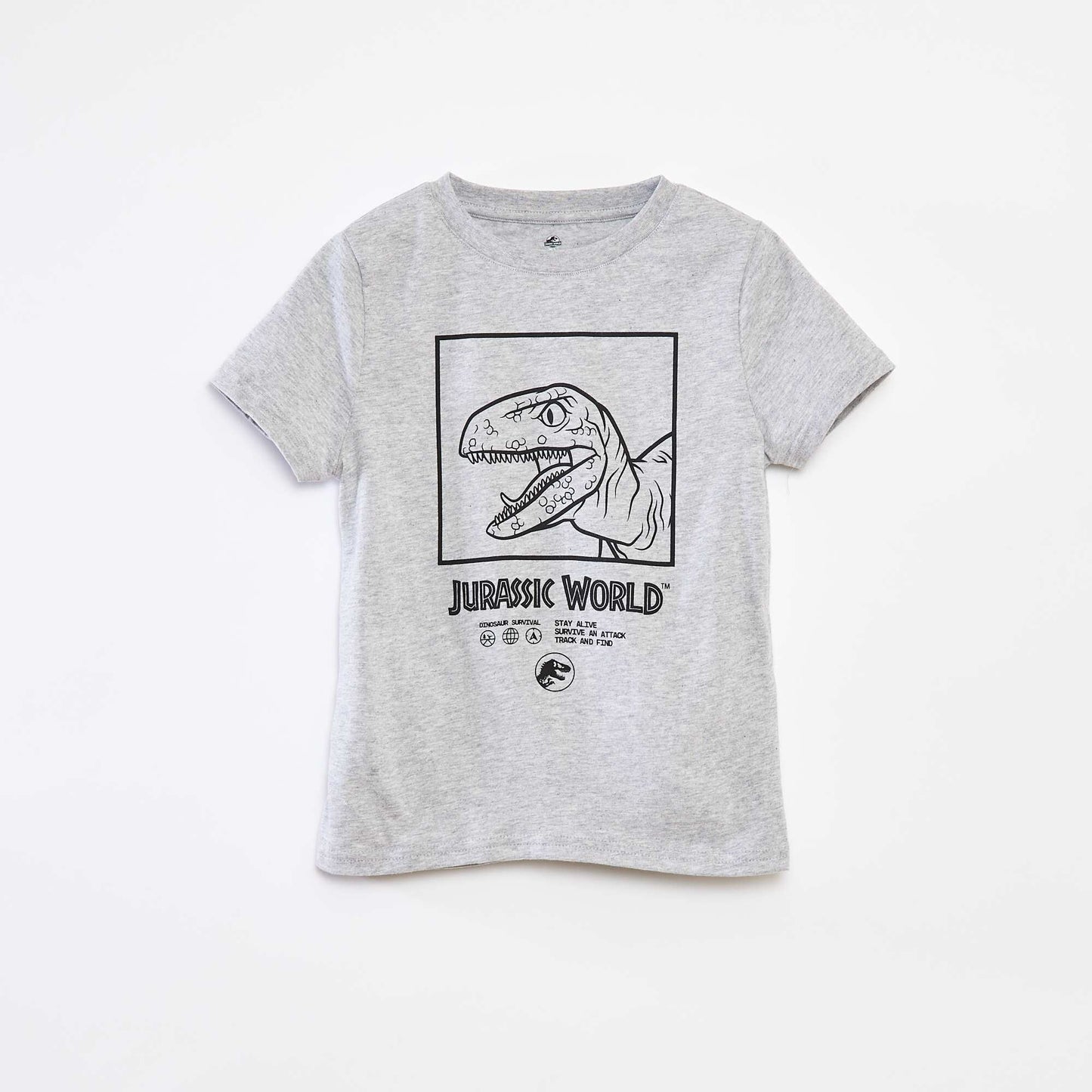 Short-sleeved 'Jurassic World' T-shirt GREY