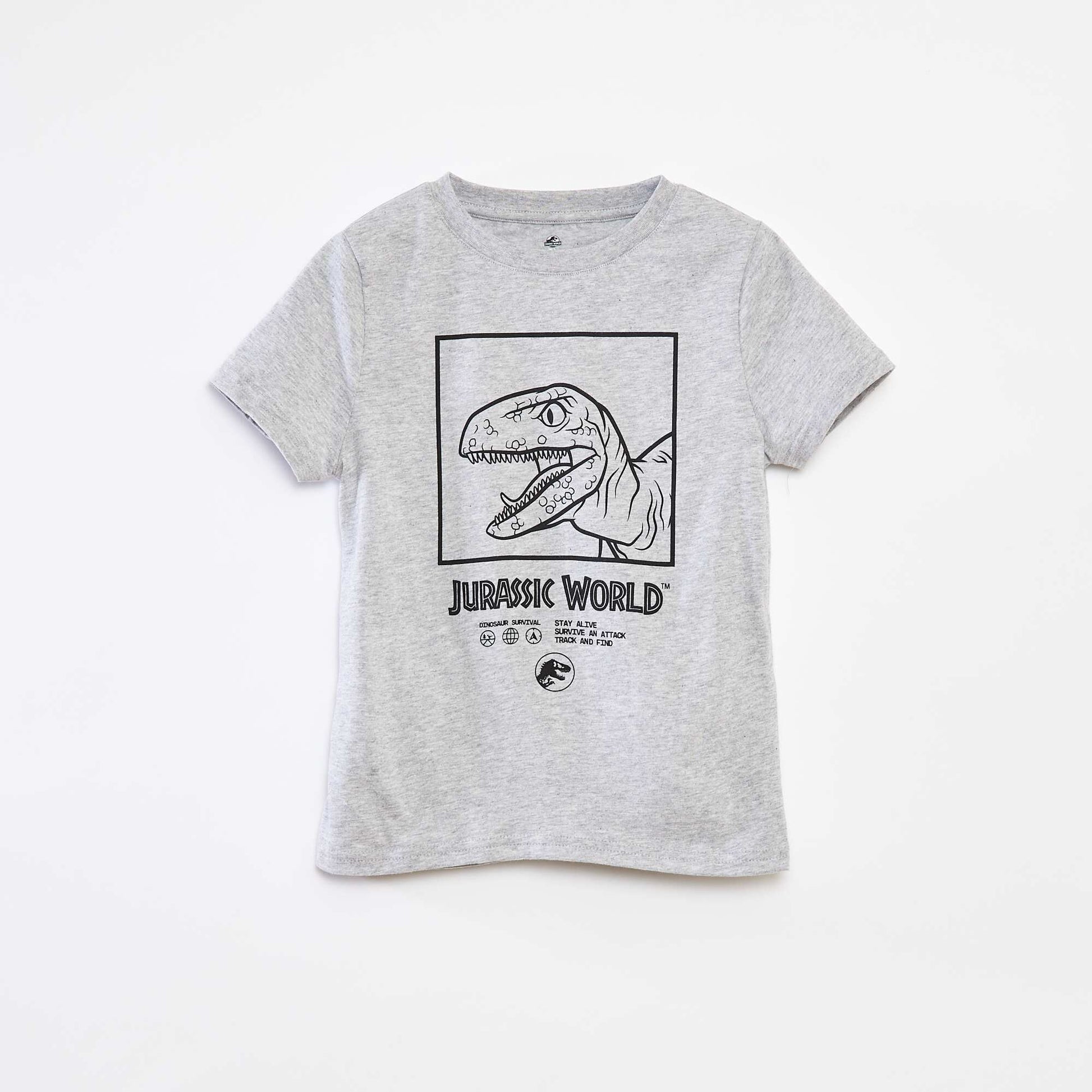Short-sleeved 'Jurassic World' T-shirt GREY