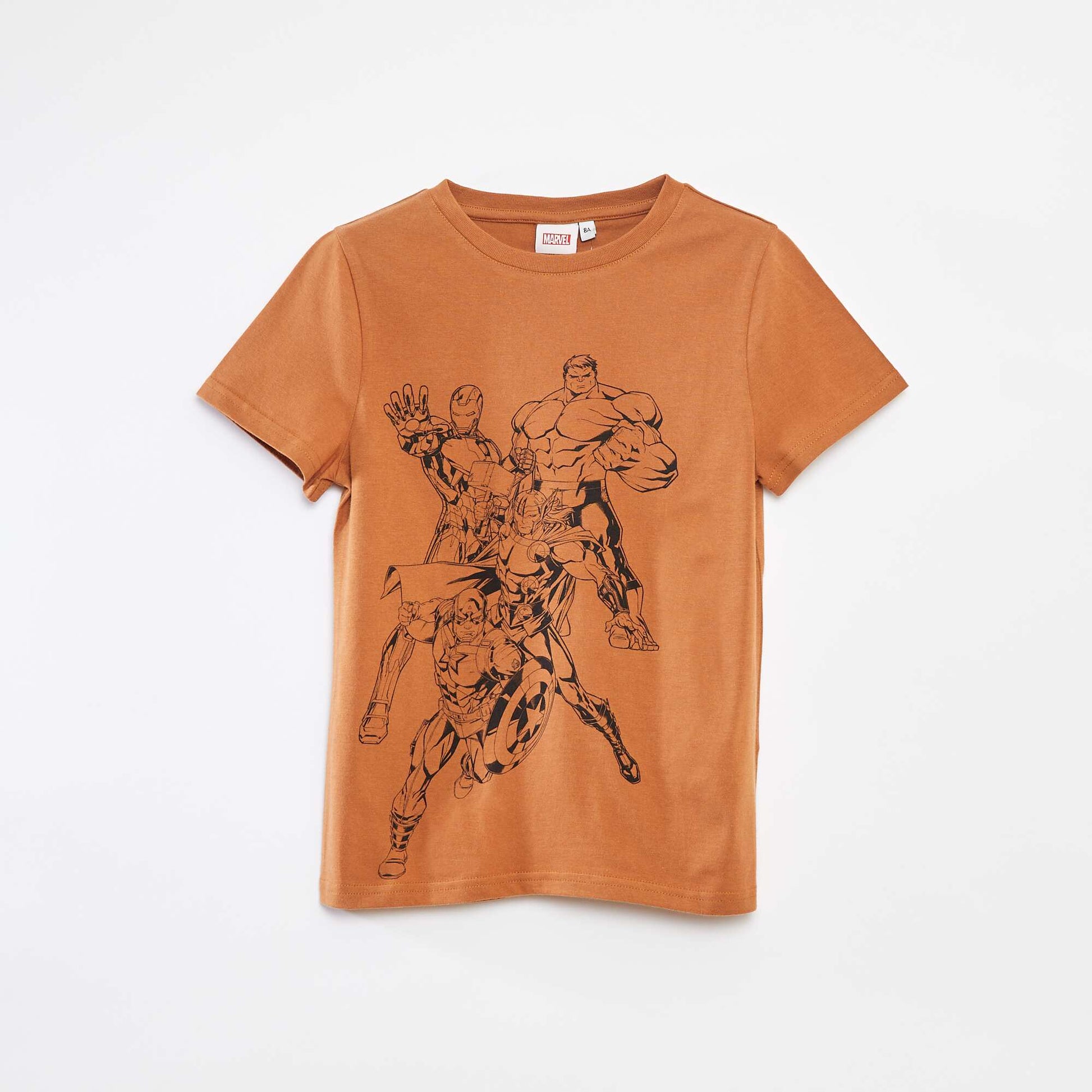 'Marvel' short-sleeved T-shirt BROWN