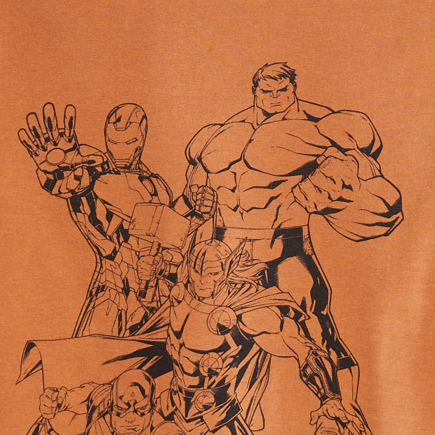 'Marvel' short-sleeved T-shirt BROWN