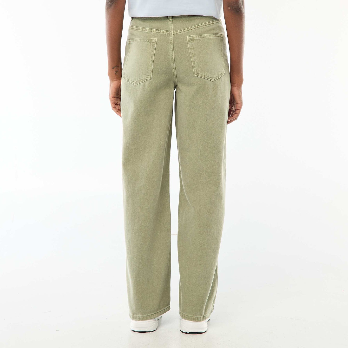 High-rise wide-leg jeans GREEN
