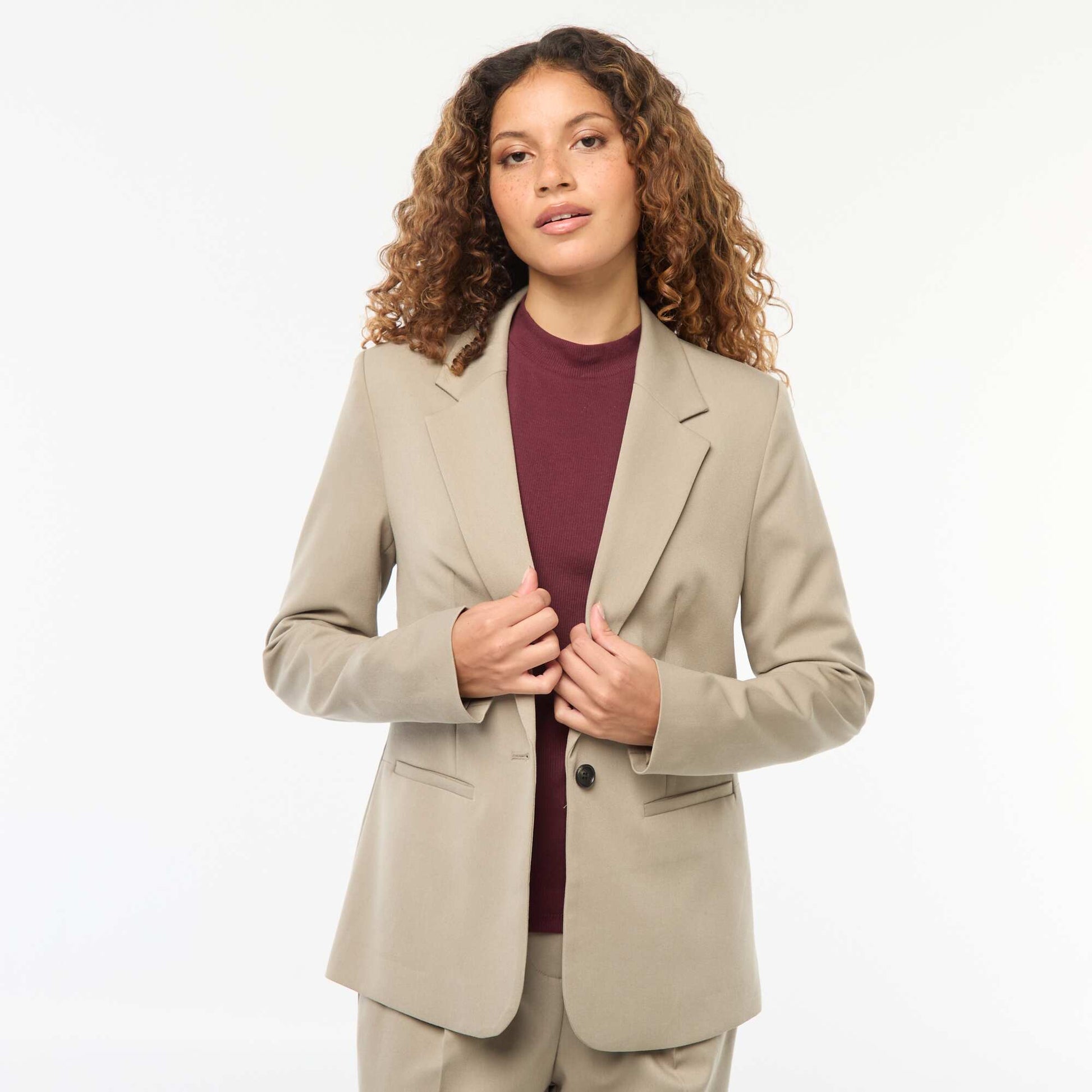 Long-sleeved tailored jacket GREEN
