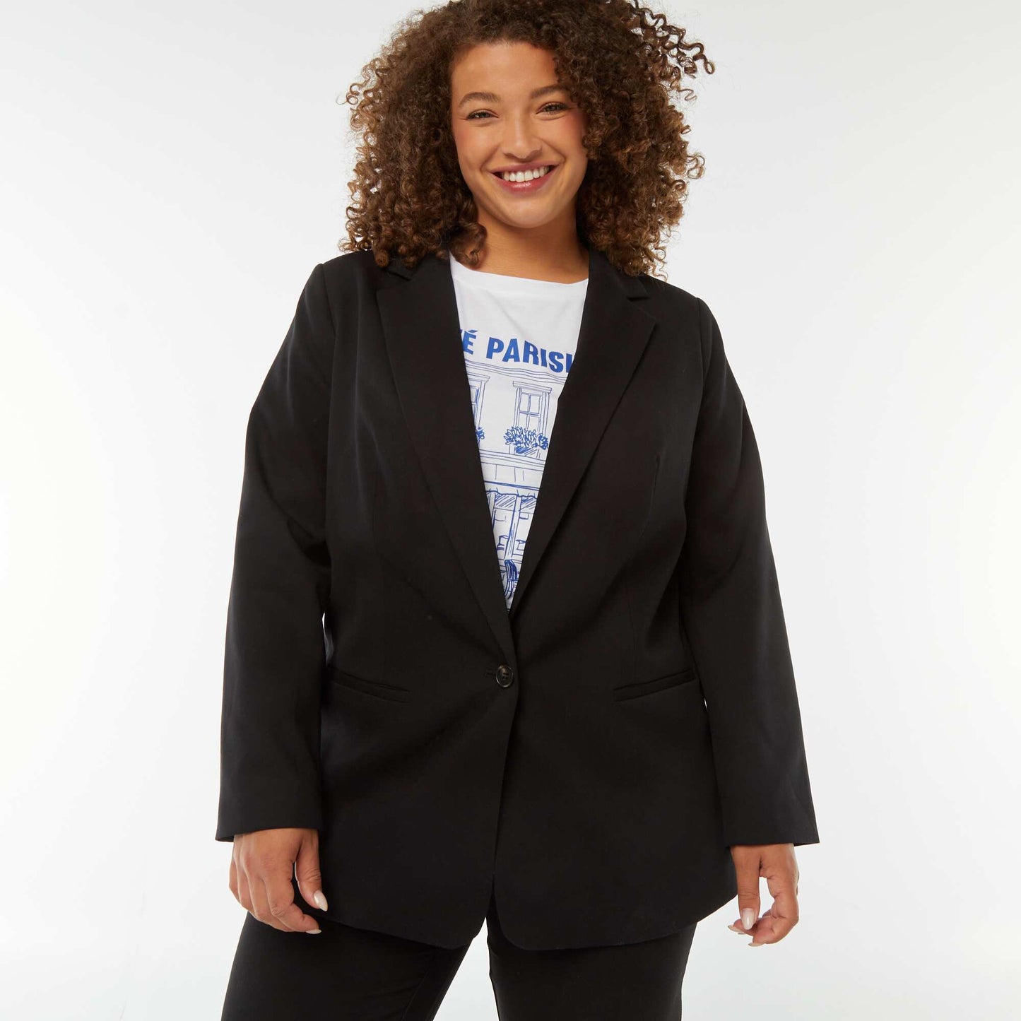 Long tailored jacket BLACK