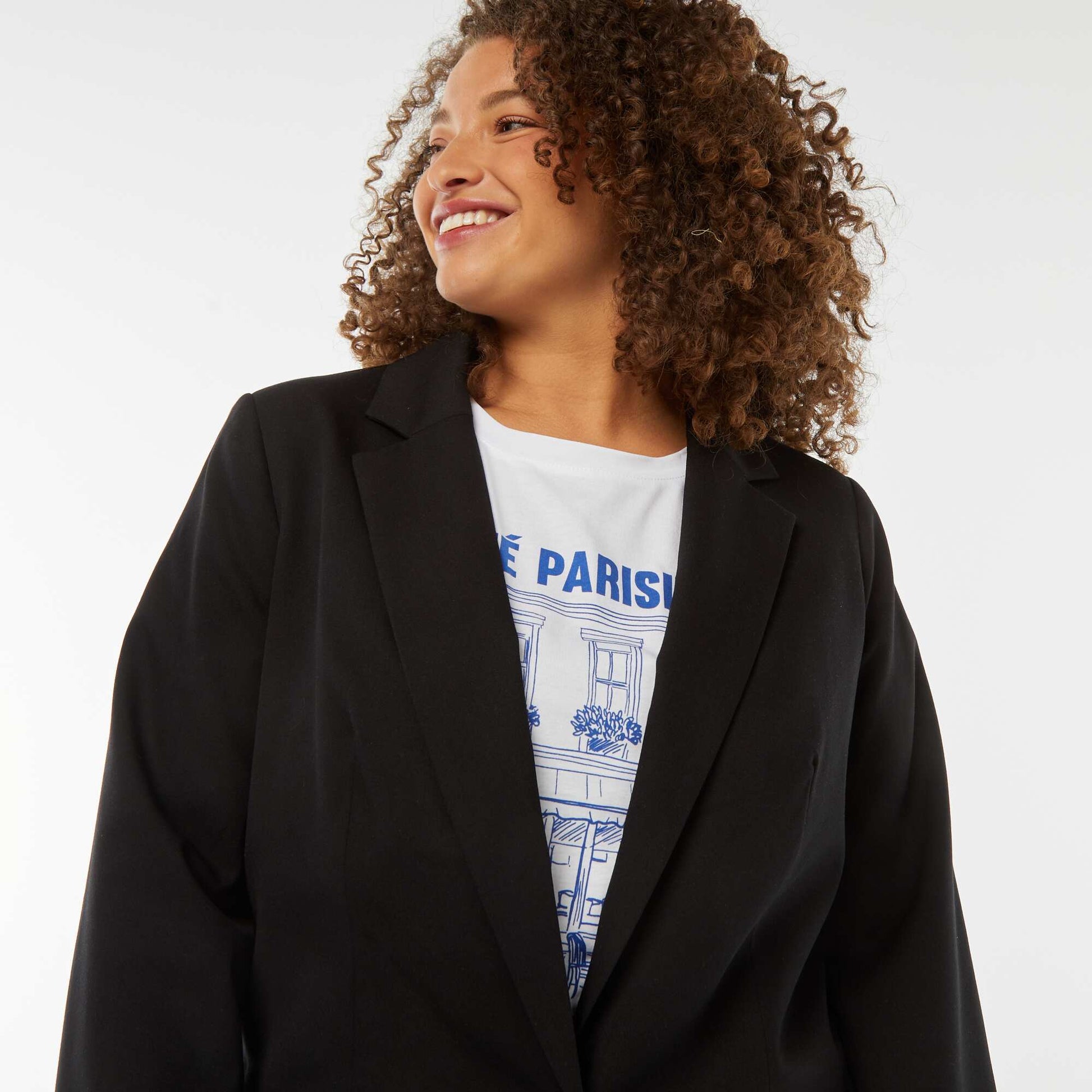 Long tailored jacket BLACK
