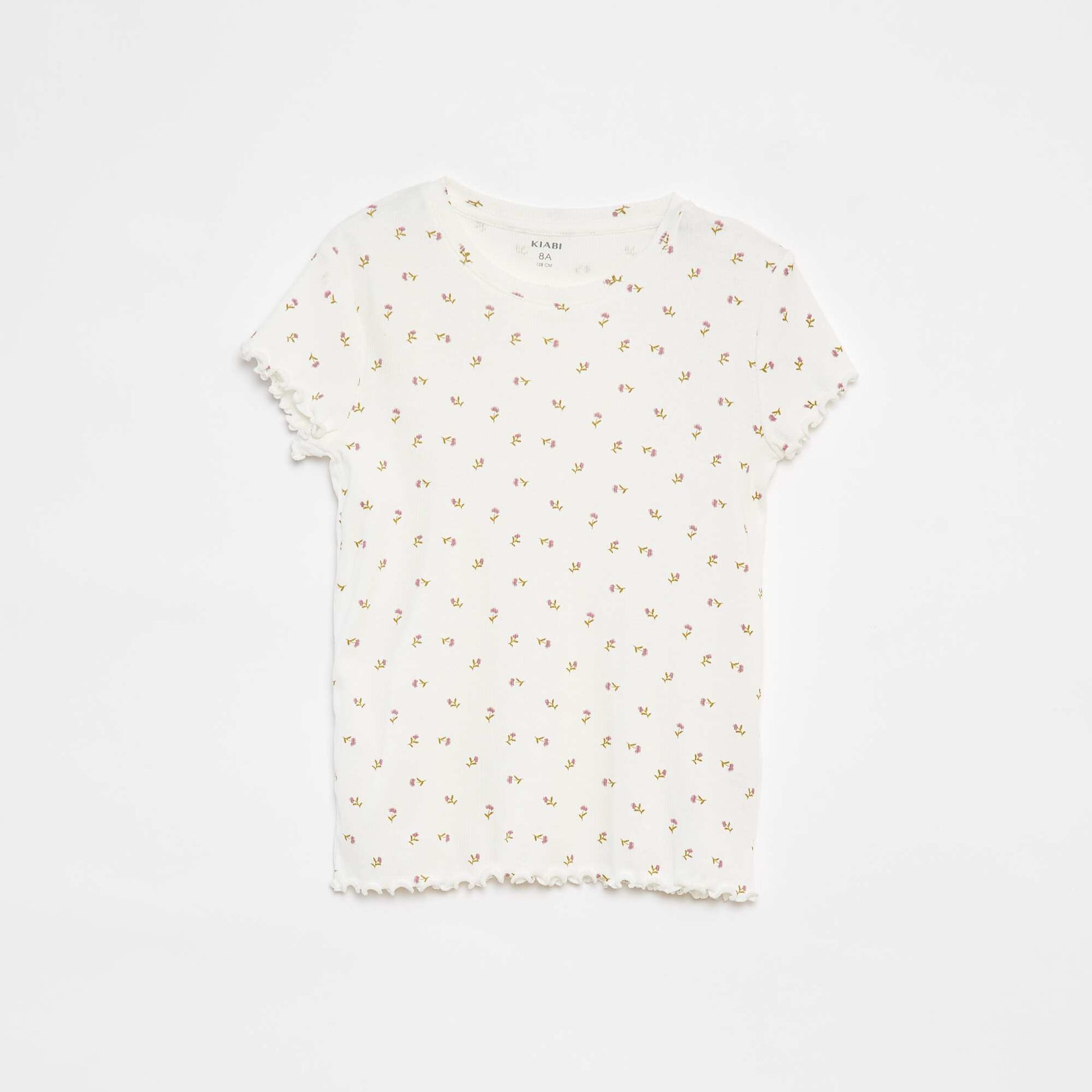 Ribbed shorts + T-shirt pyjamas - 2-piece set BEIGE