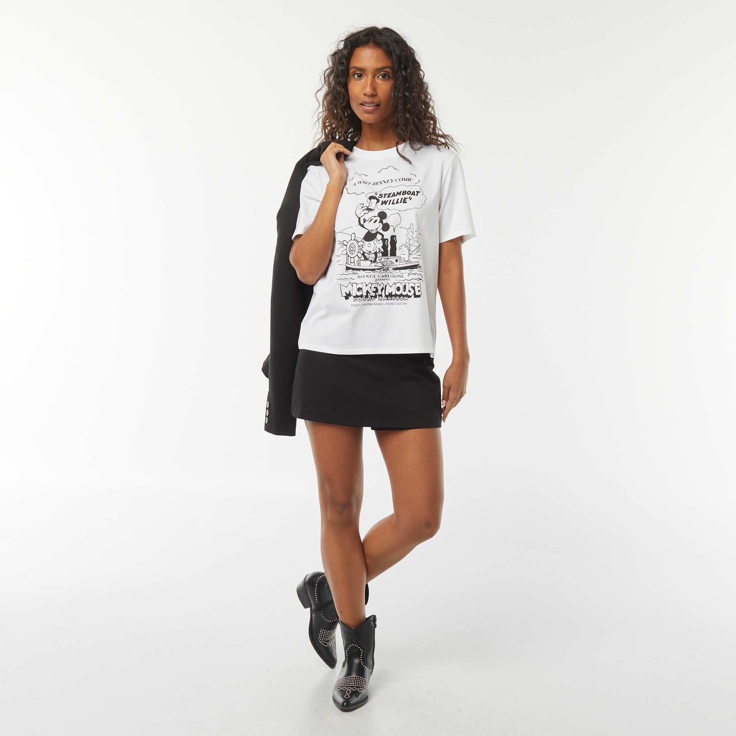 High-waisted skort BLACK