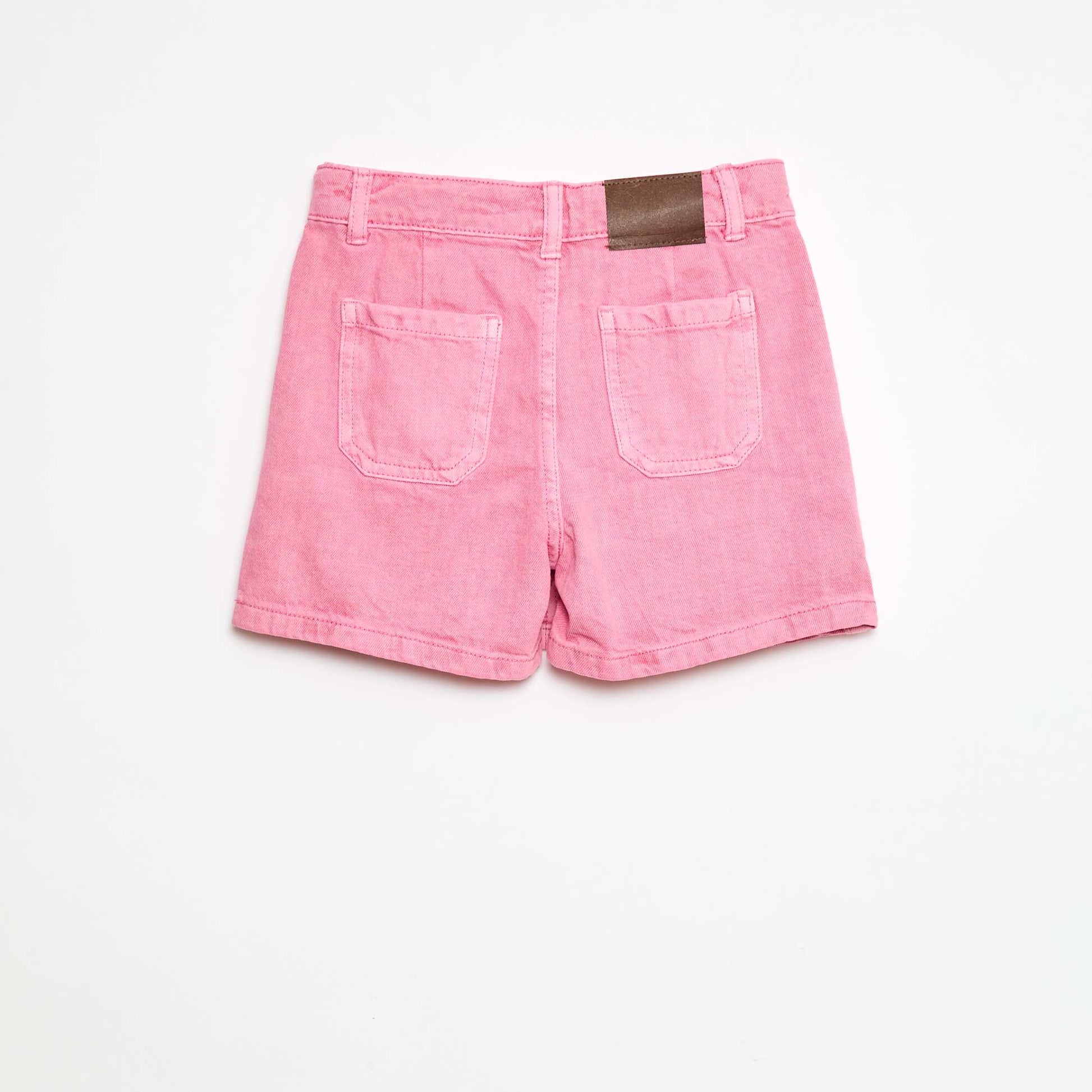 Pleated denim skort PINK
