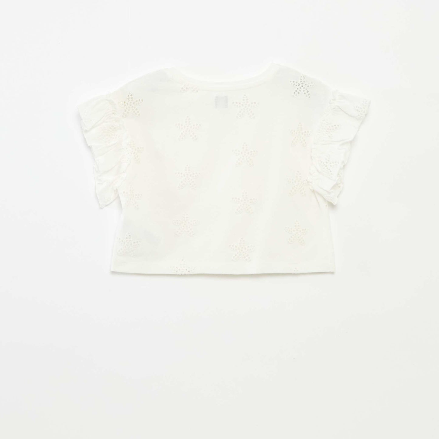 T-shirt with floral embroidery WHITE
