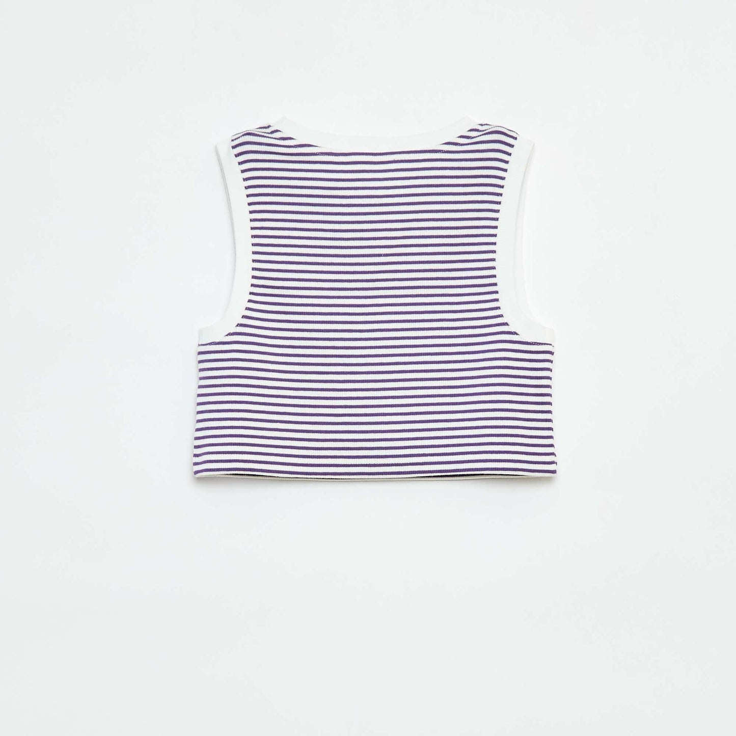 Striped fine ribbed vest top PURPLE
