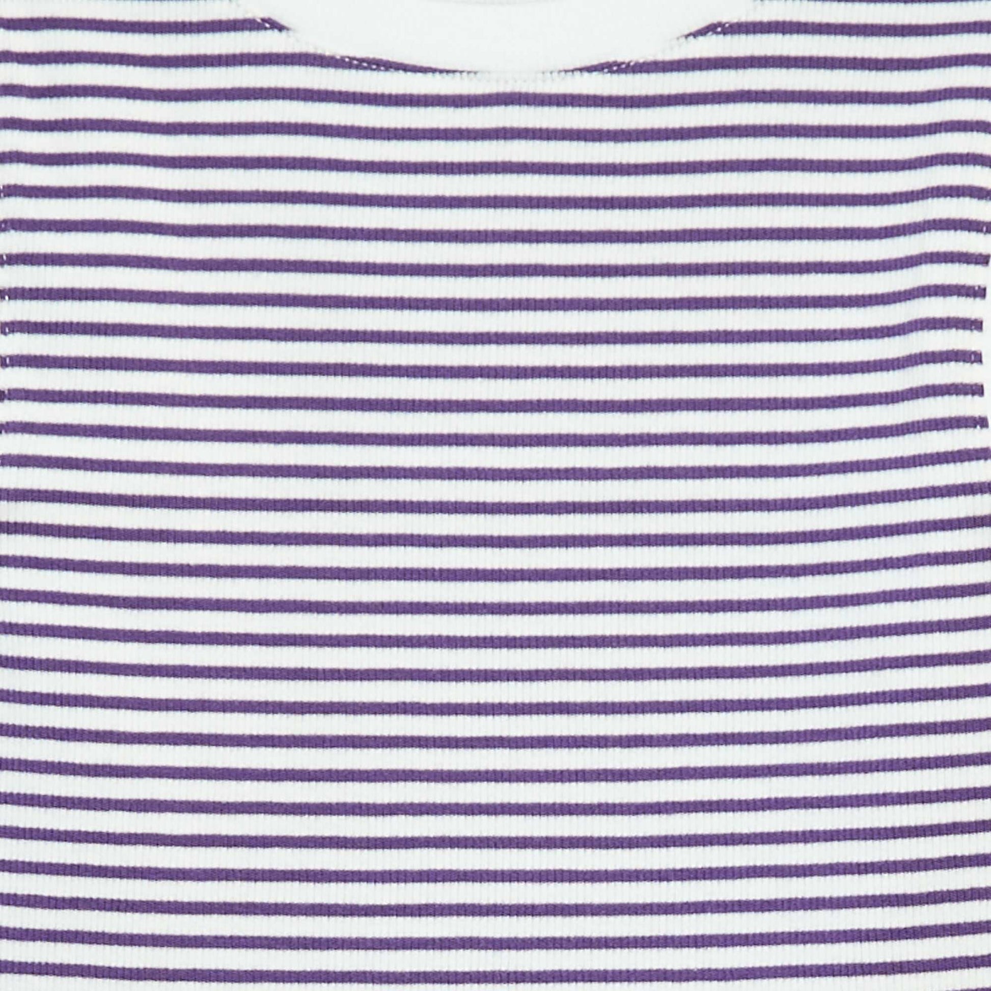 Striped fine ribbed vest top PURPLE