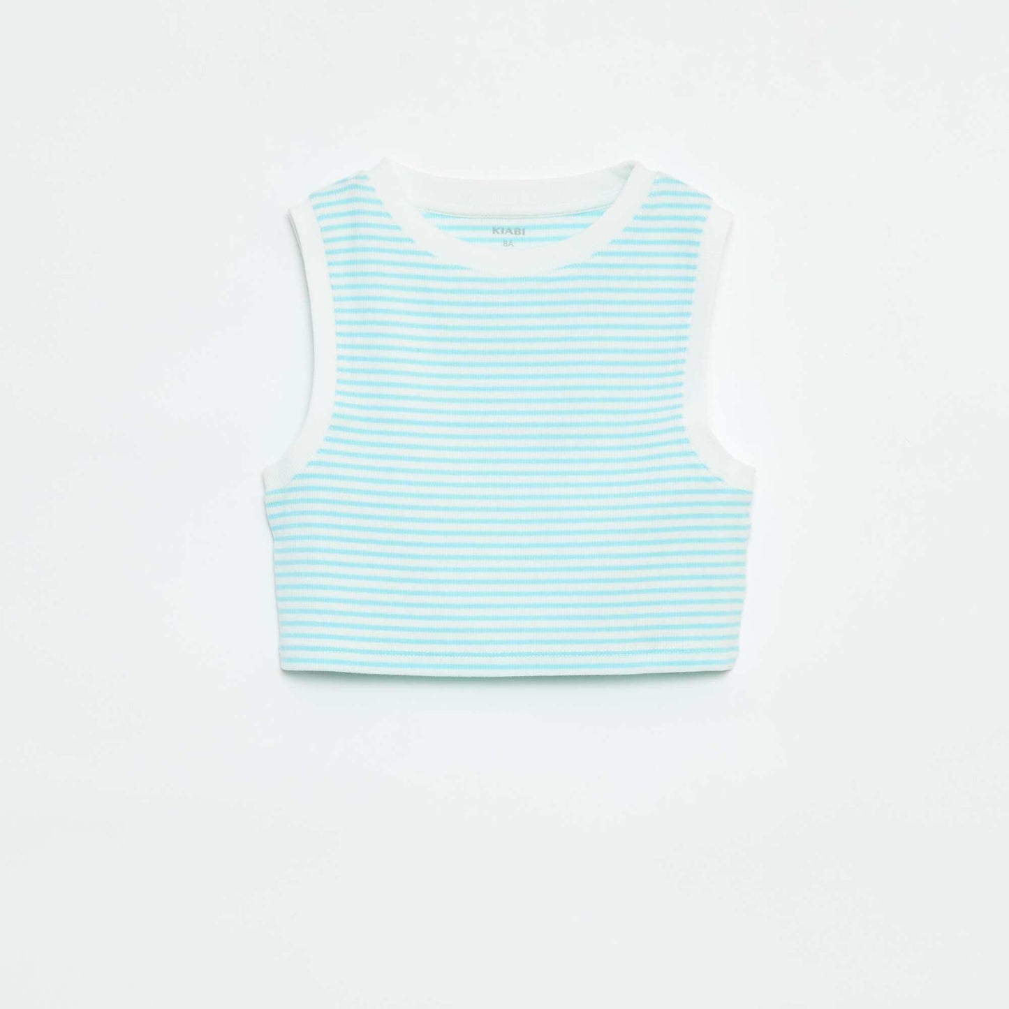 Striped fine ribbed vest top BLUE