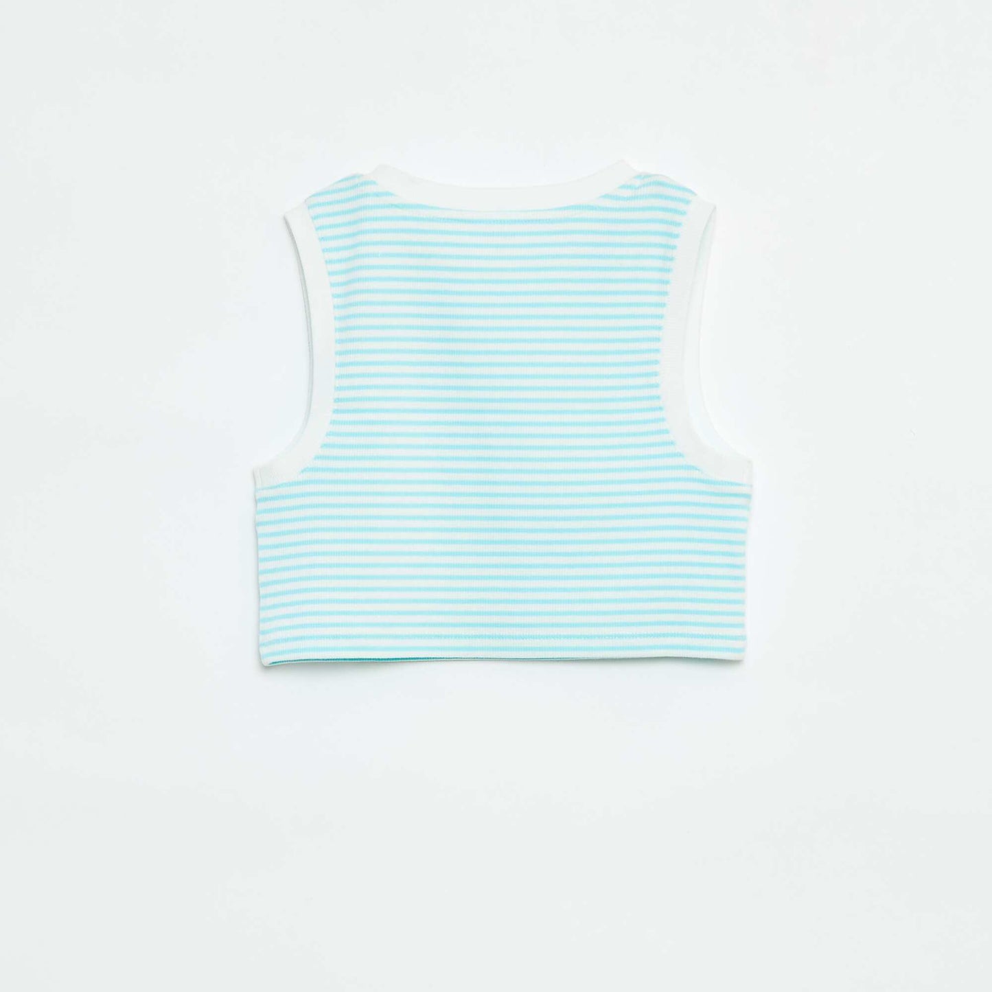 Striped fine ribbed vest top BLUE