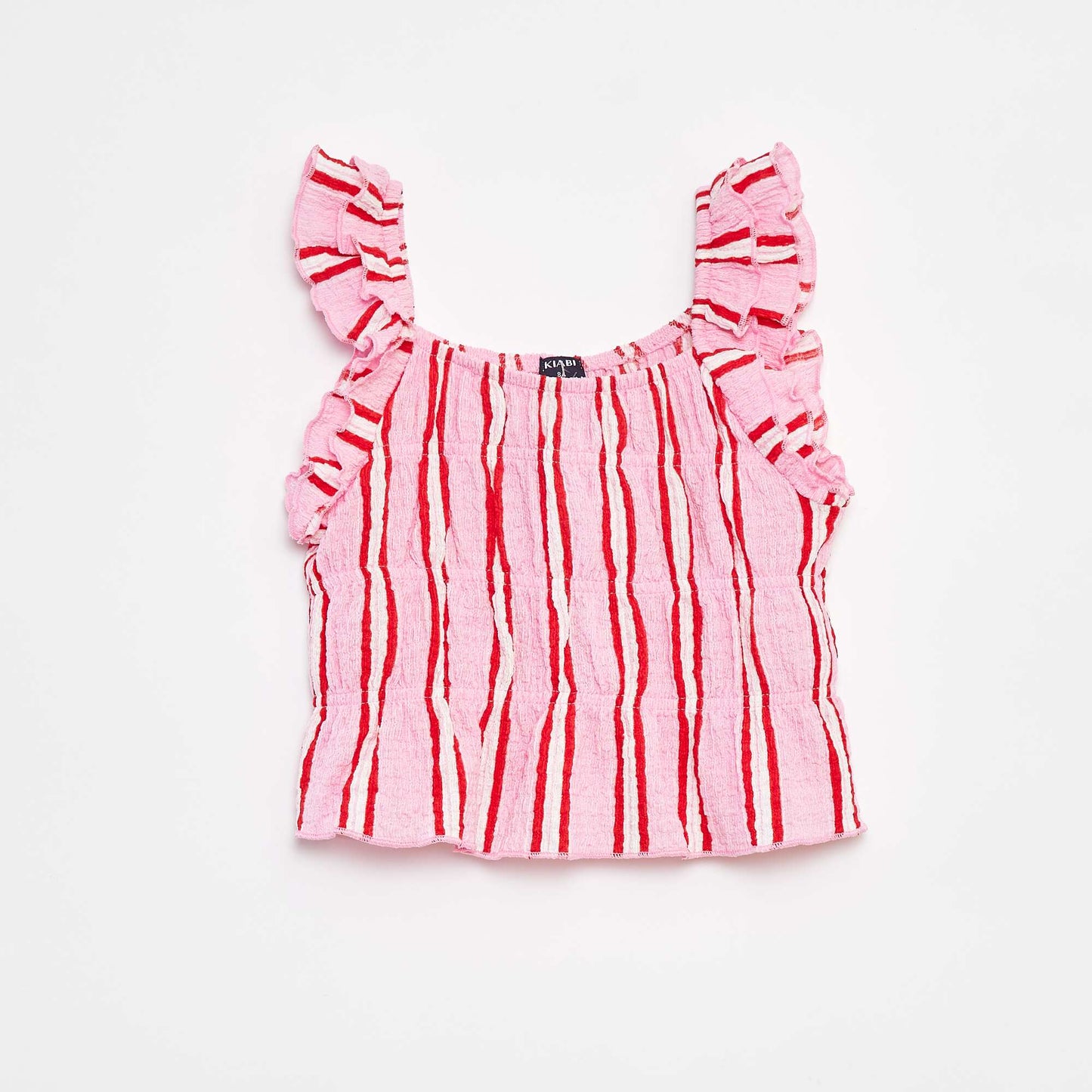 Waffle-knit vest top PINK