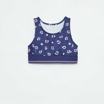 Stretch fabric sports bra BLUE