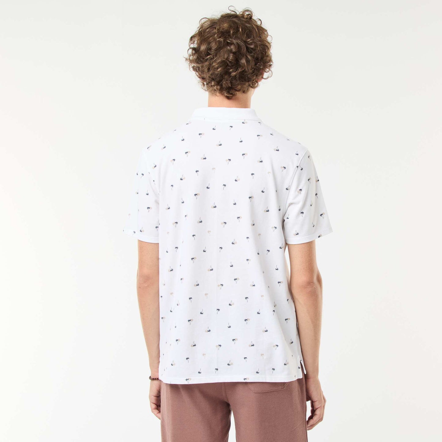 Piqué knit polo shirt with all-over pattern WHITE