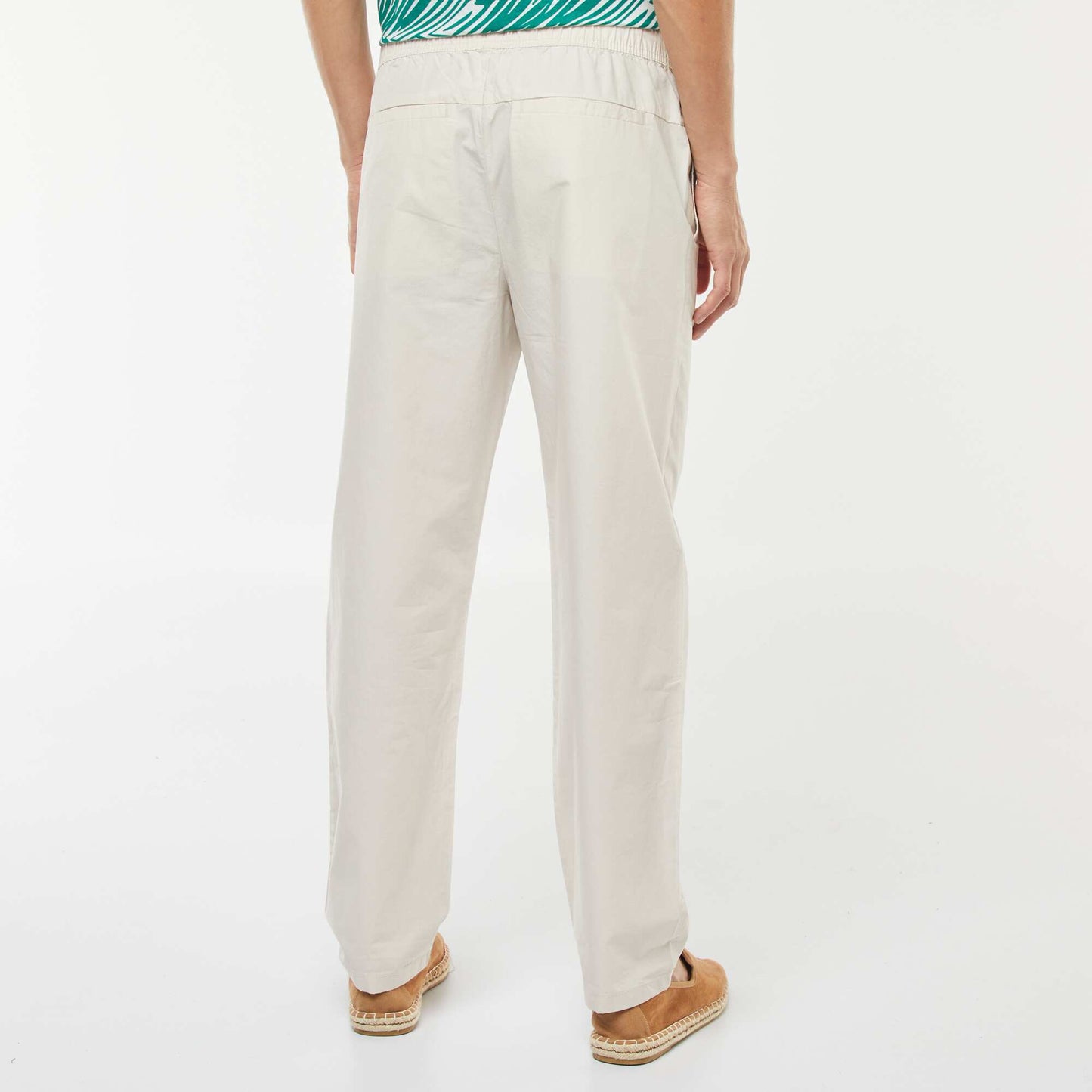 Straight-leg trousers with elasticated waistband GREY