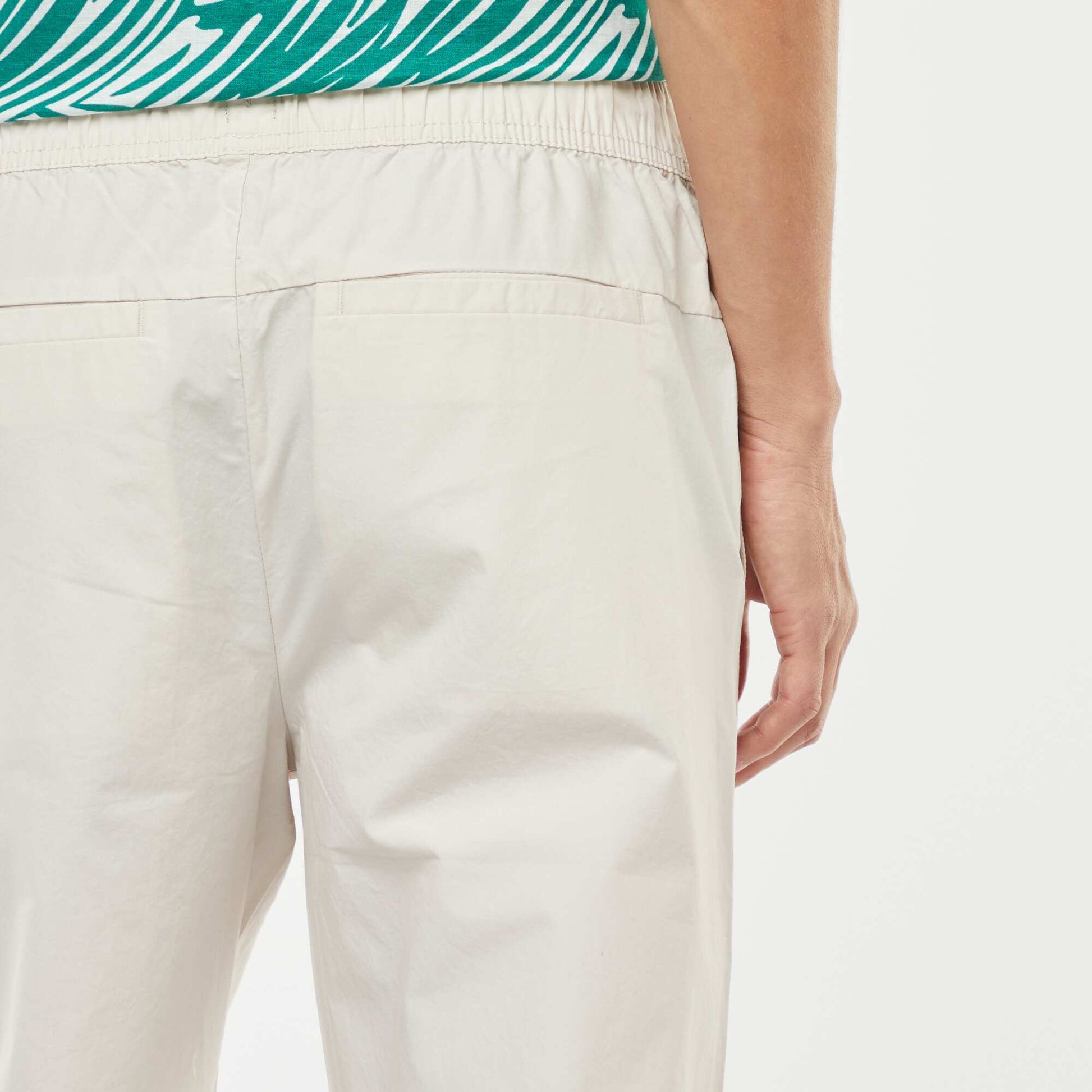 Straight-leg trousers with elasticated waistband GREY
