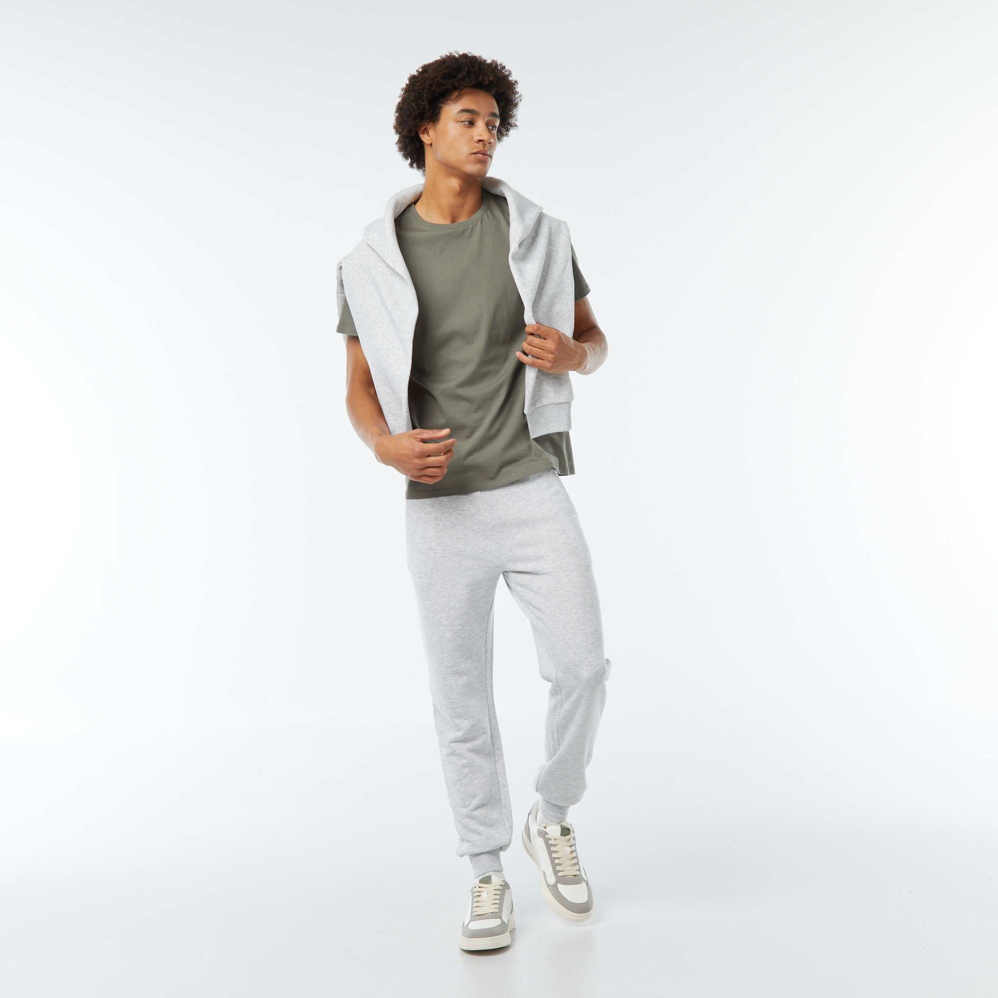 Lightweight Fleece Joggers with Zip Pockets GREY
