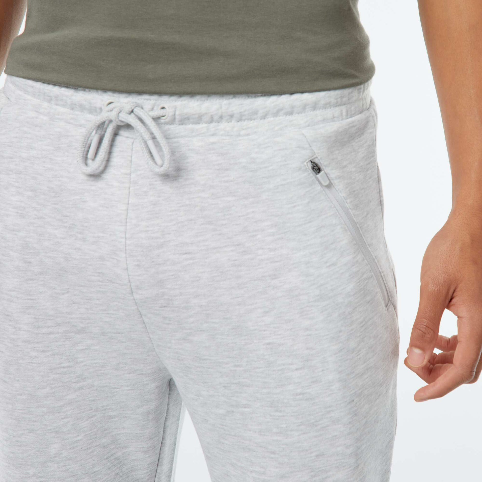 Lightweight Fleece Joggers with Zip Pockets GREY