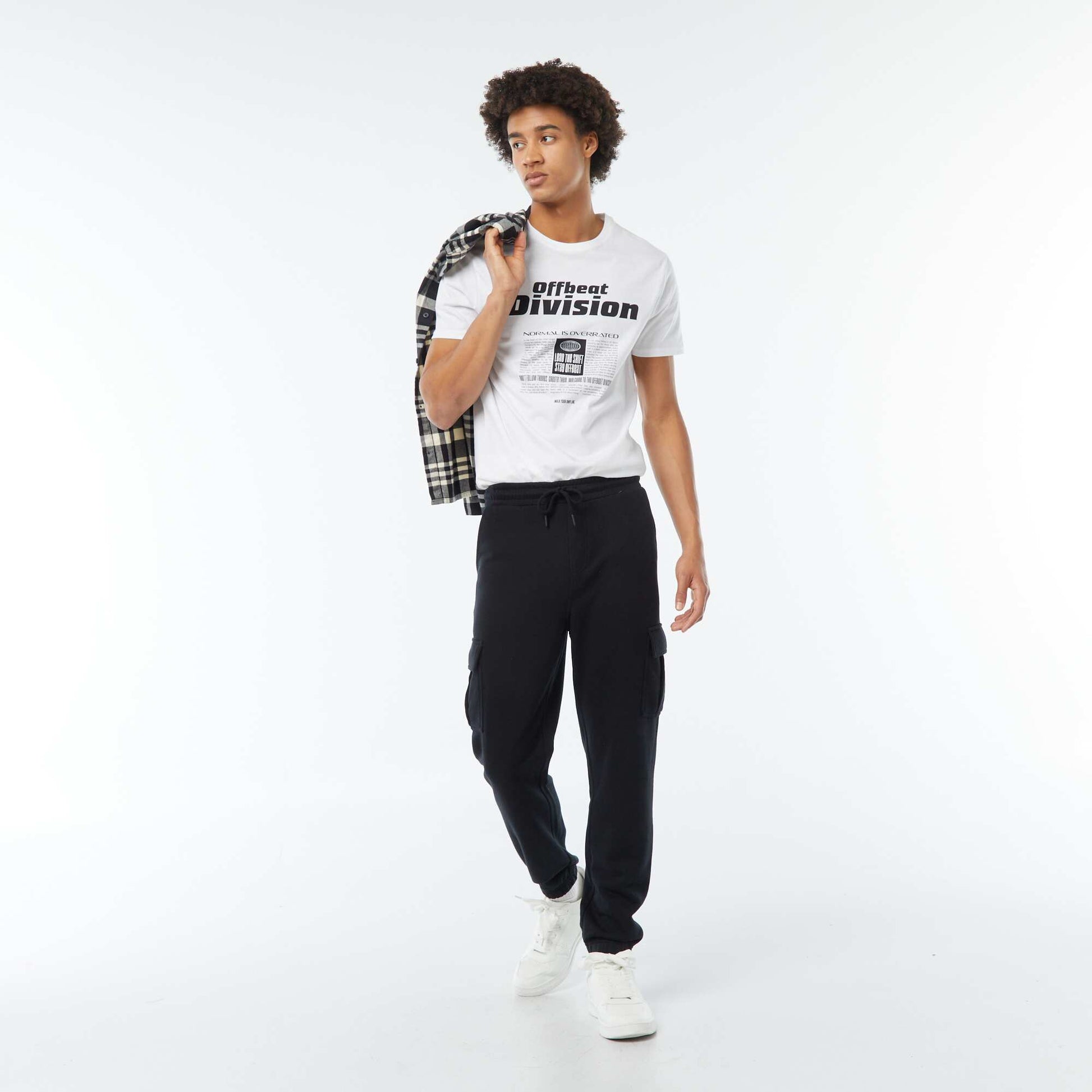 Multi-Pocket Light Fleece Joggers BLACK
