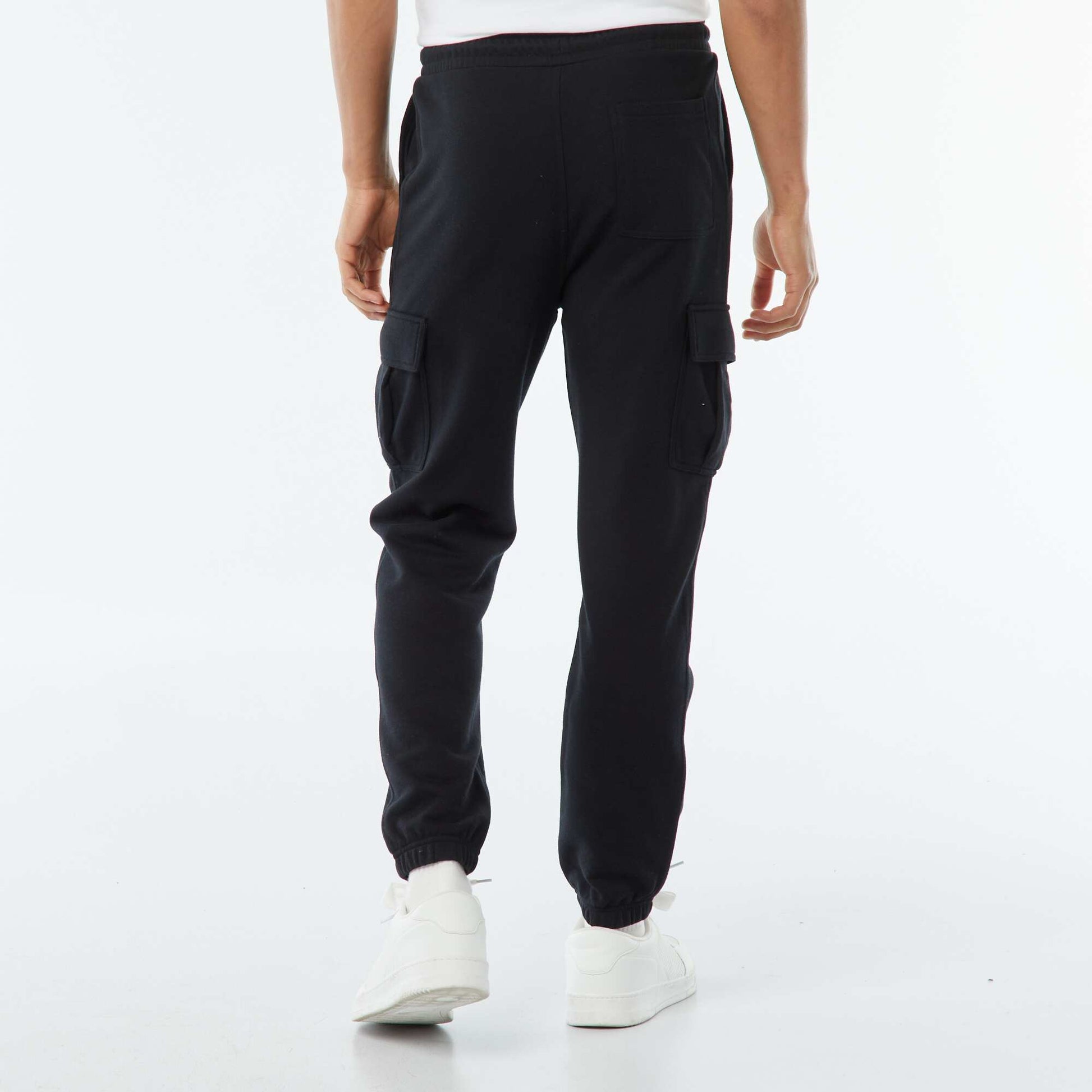 Multi-Pocket Light Fleece Joggers BLACK