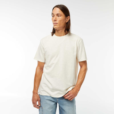 Short-sleeved textured knit T-shirt WHITE