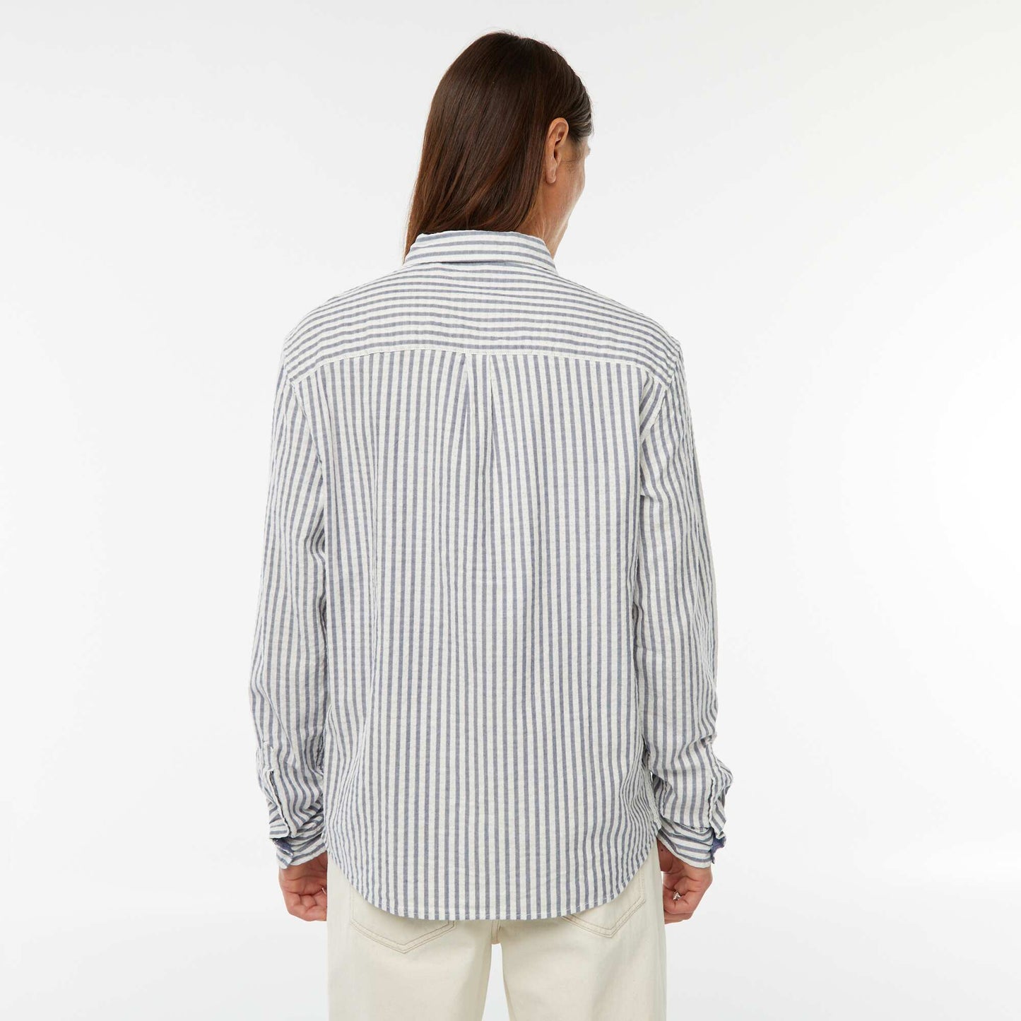 Comfort cut fancy long-sleeved shirt BLUE