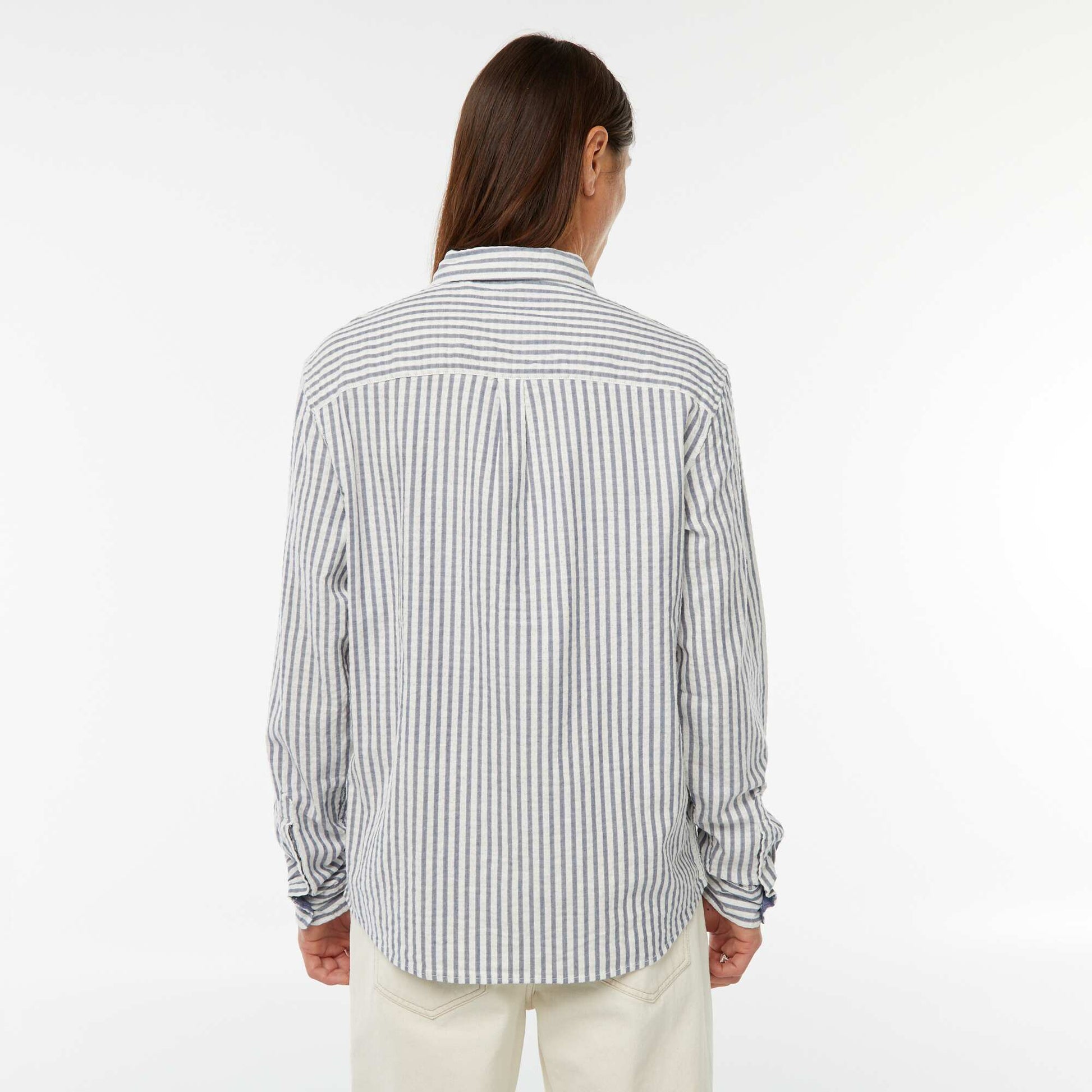 Comfort cut fancy long-sleeved shirt BLUE