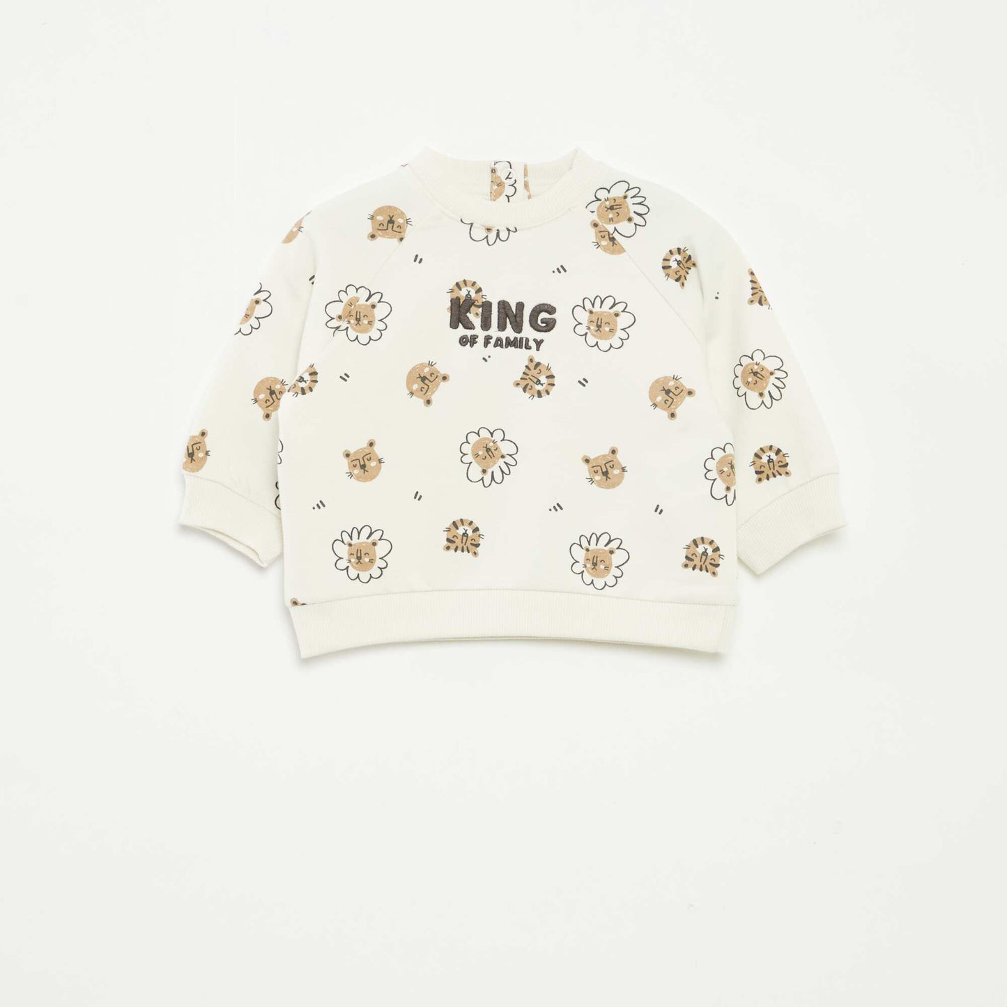 Printed sweatshirt with press-stud fastening WHITE