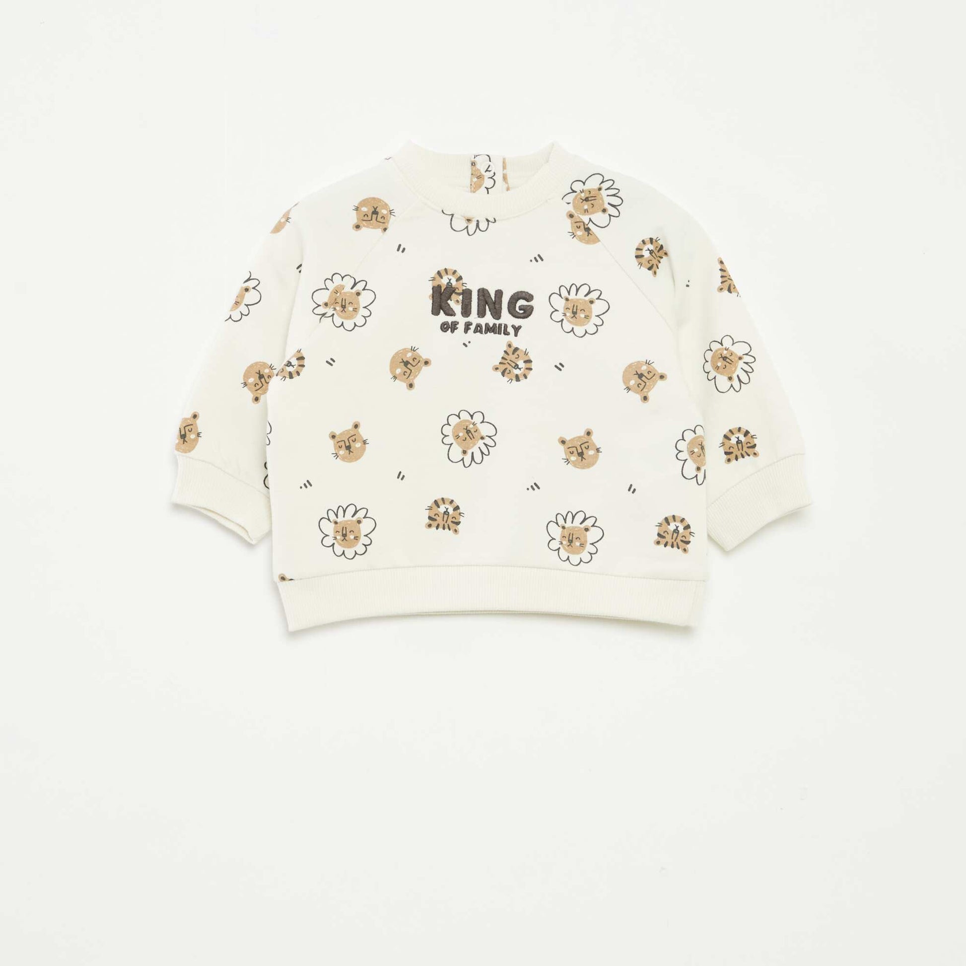 Printed sweatshirt with press-stud fastening WHITE