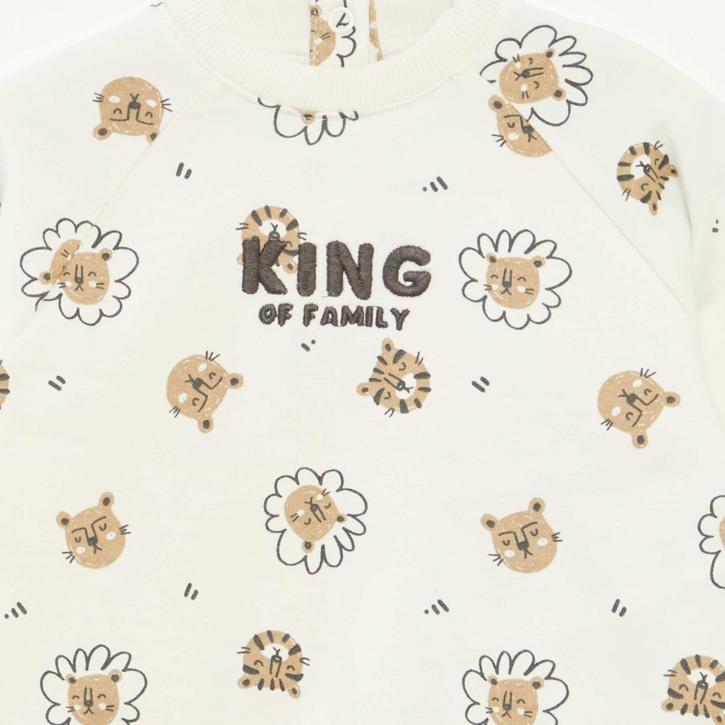 Printed sweatshirt with press-stud fastening WHITE