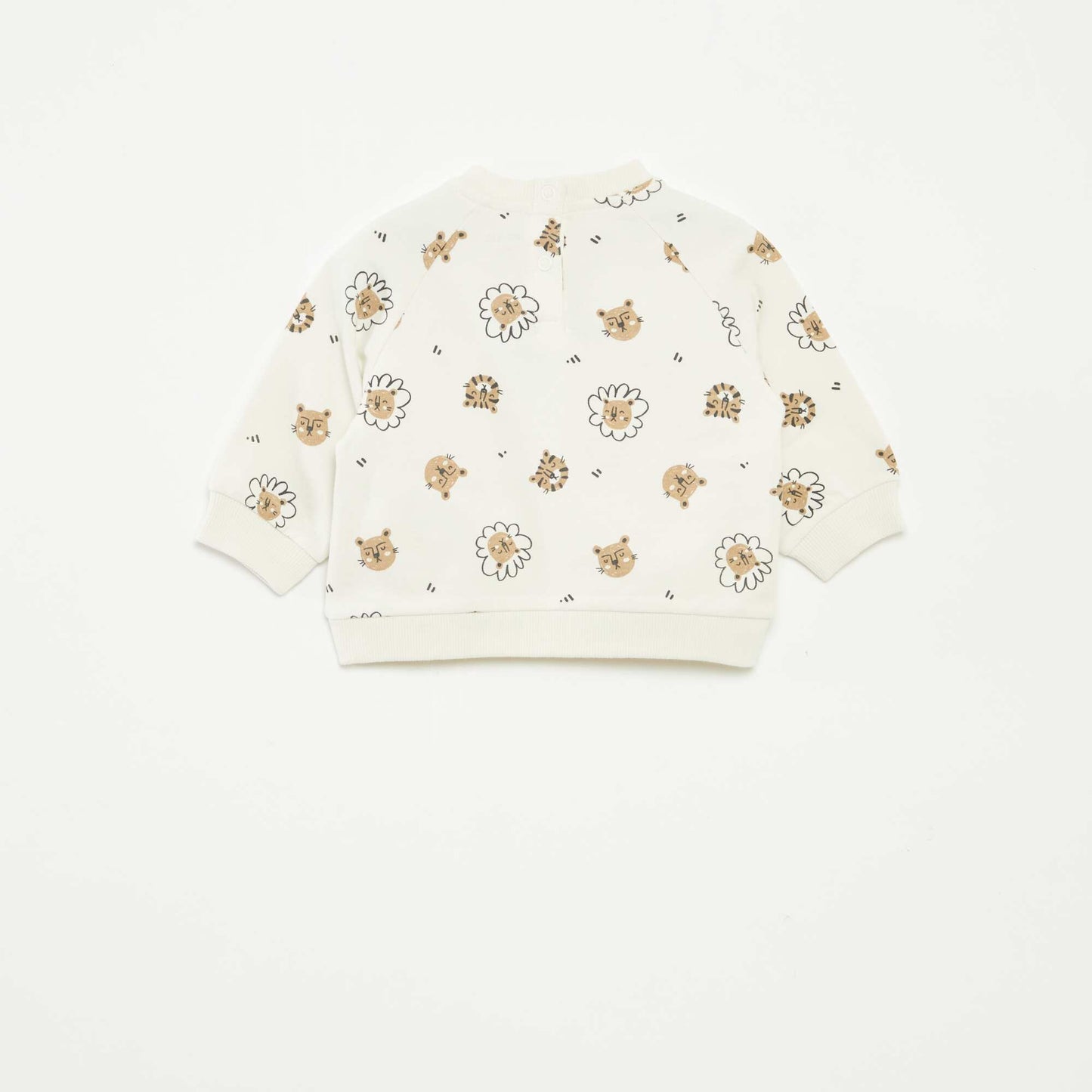 Printed sweatshirt with press-stud fastening WHITE