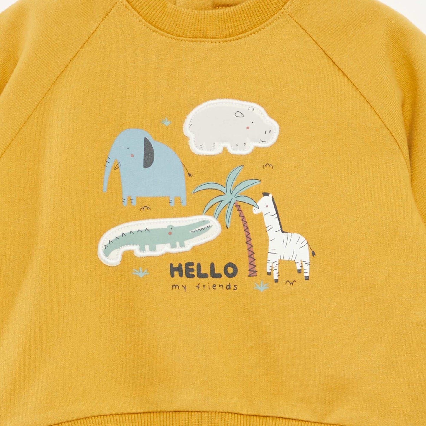Printed sweatshirt with press-stud fastening YELLOW