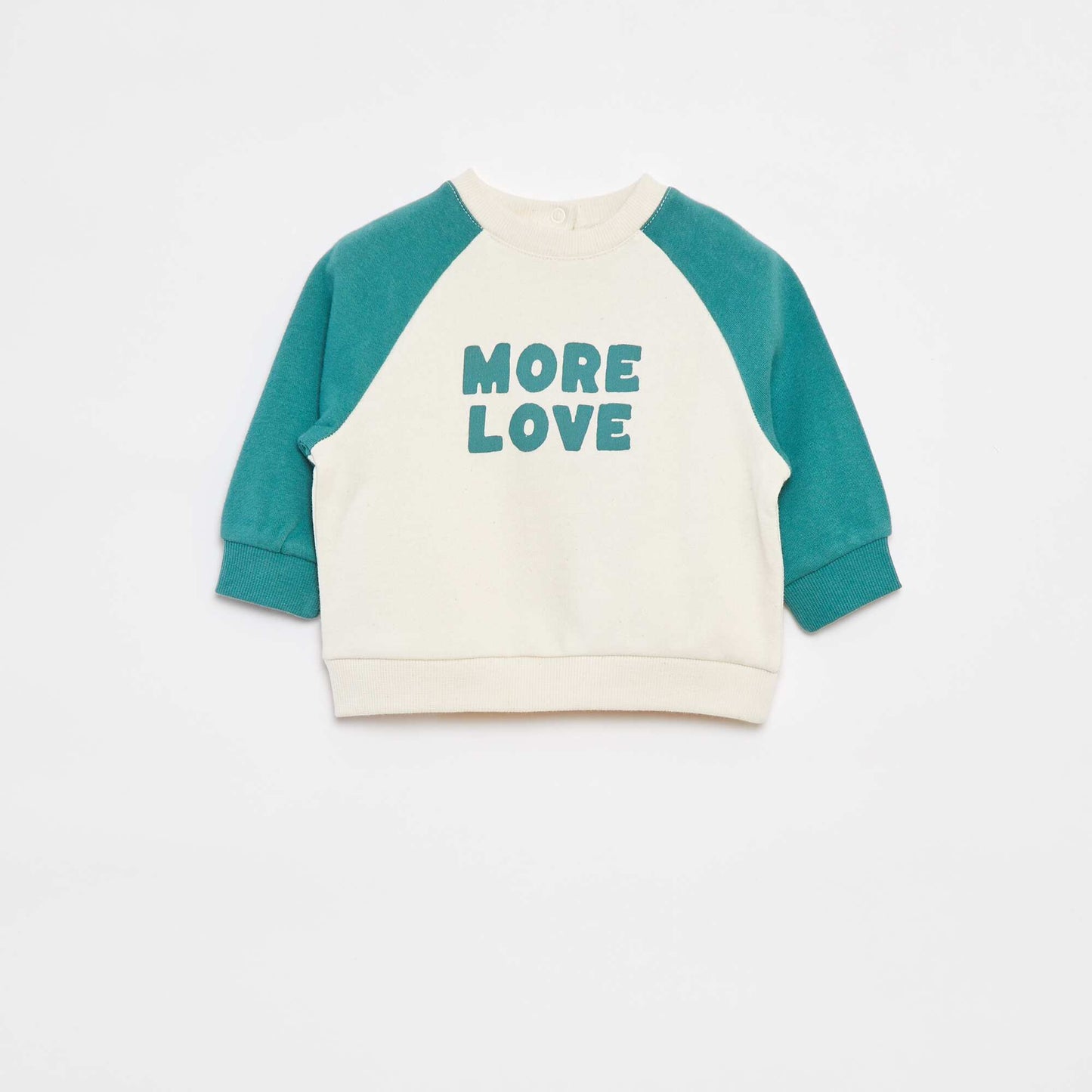 Two-tone sweater with lettering WHITE