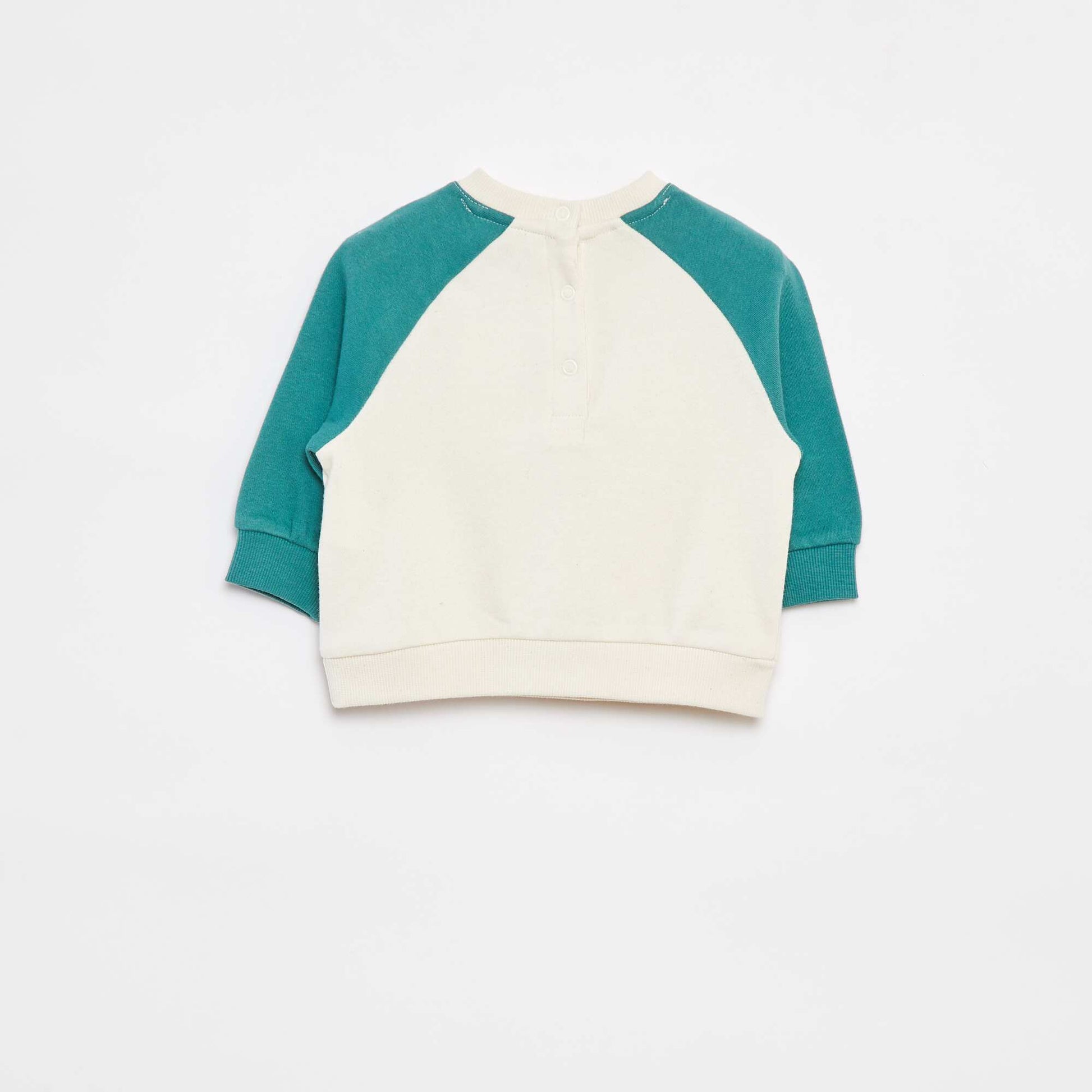 Two-tone sweater with lettering WHITE